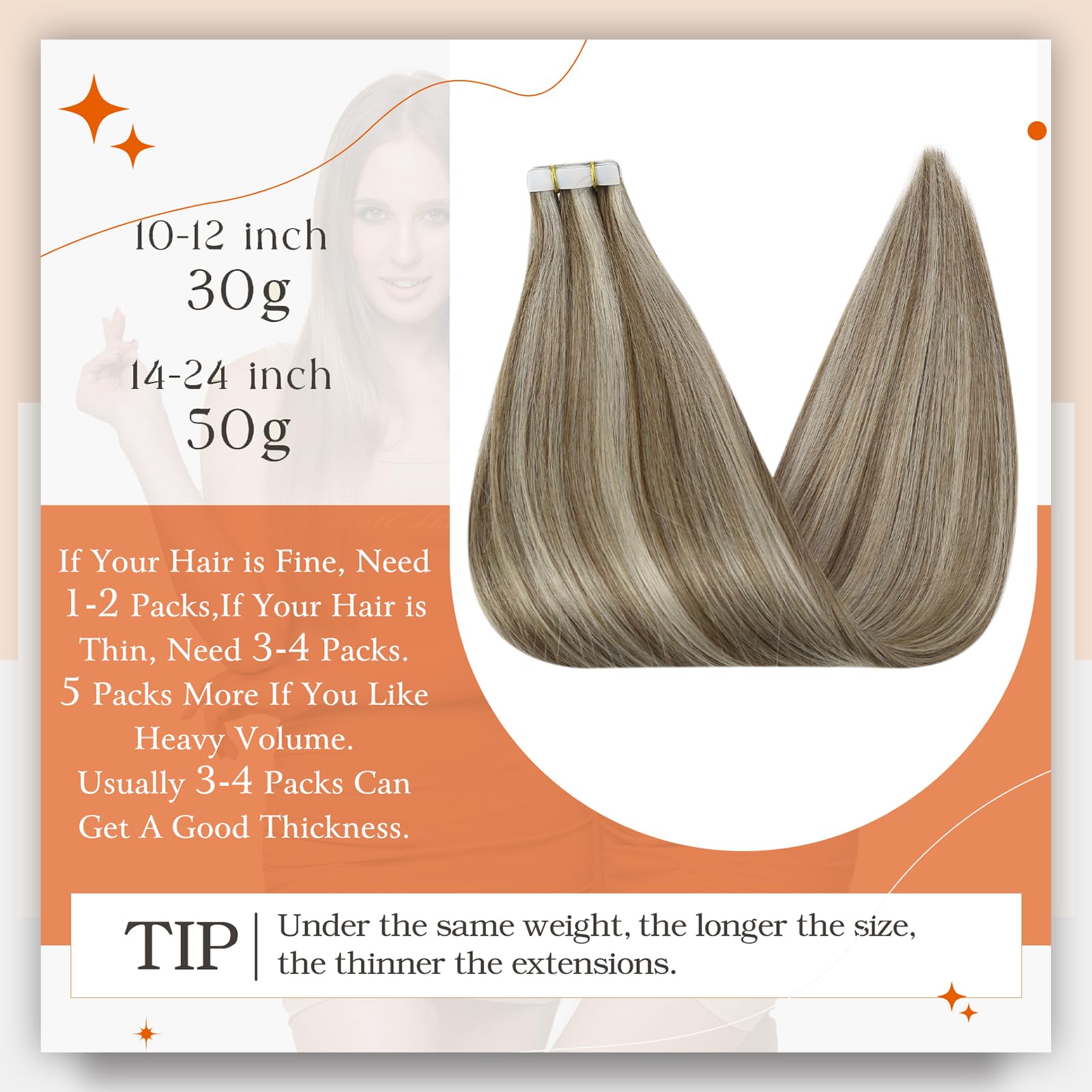 Full Shine Tape In Hair Extensions Human Hair Glue In Hair Extensions Color 8 Ash Brown Highlighted 60 Platinum Blonde Straight