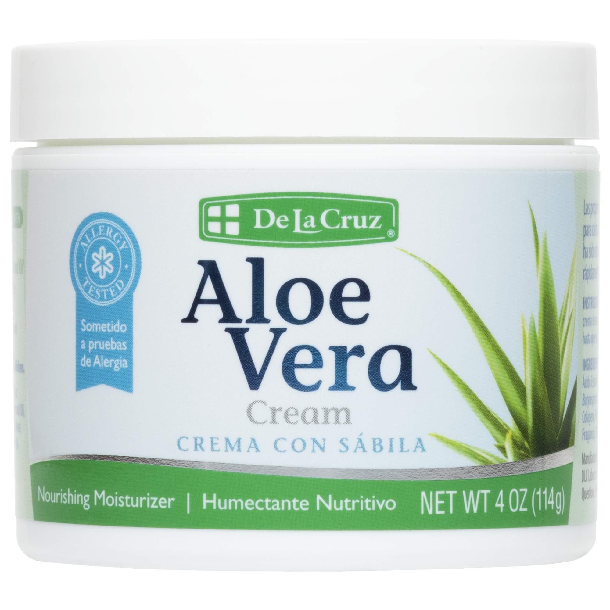 De La Cruz Aloe Vera Face Moisturizer - Natural Aloe Cream For Face, Hands And Body, 4Oz