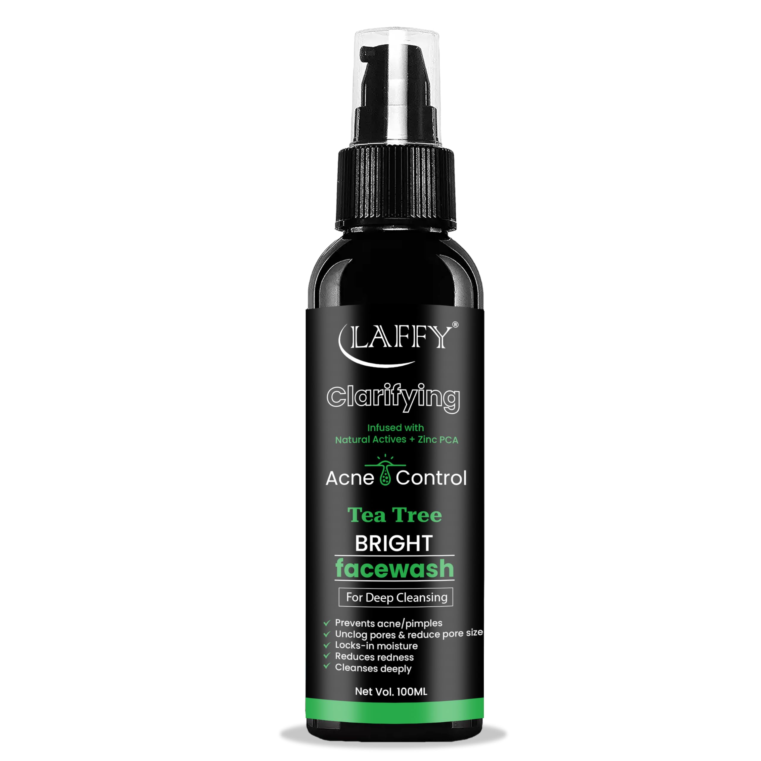 Laffy  Tea Tree Face Wash Cleanser For Acne, Oil Control & Clear Skin Gentle Daily Face Wash For Men & Women | Suitable For All