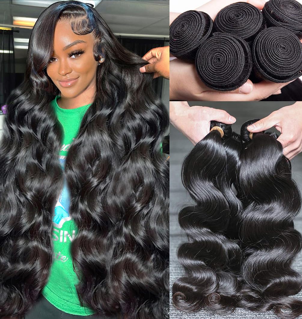Human Hair Bundles Body Wave 3 Bundles (20 22 24)12A Grade 100% Unprocessed Brazilian Virgin Human Hair Body Wave Bundles Double