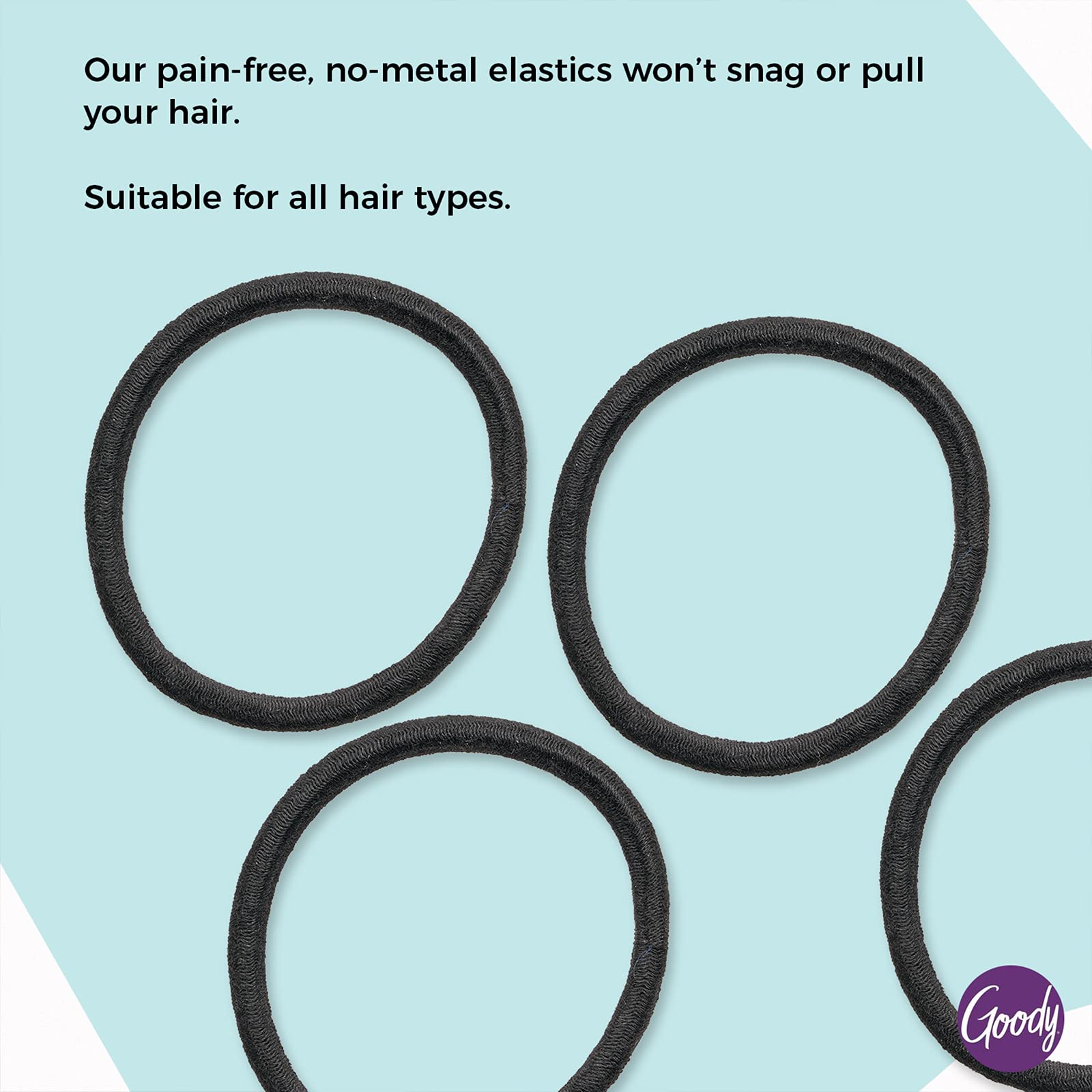 Goody Ouchless Womens Elastic Hair Tie - 30 Count, Black - 4MM for Medium Hair- Hair Accessories for Women Perfect for Long Last