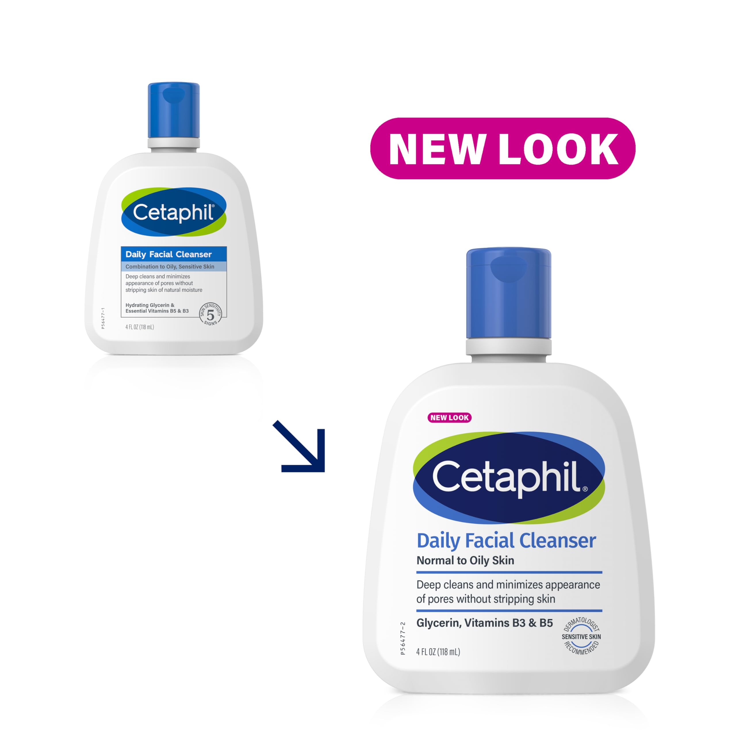 Cetaphil Face Wash, Daily Facial Cleanser For Sensitive, Combination To Oily Skin, New 4 Oz 3 Pack, Gentle Foaming, Soap Free, H