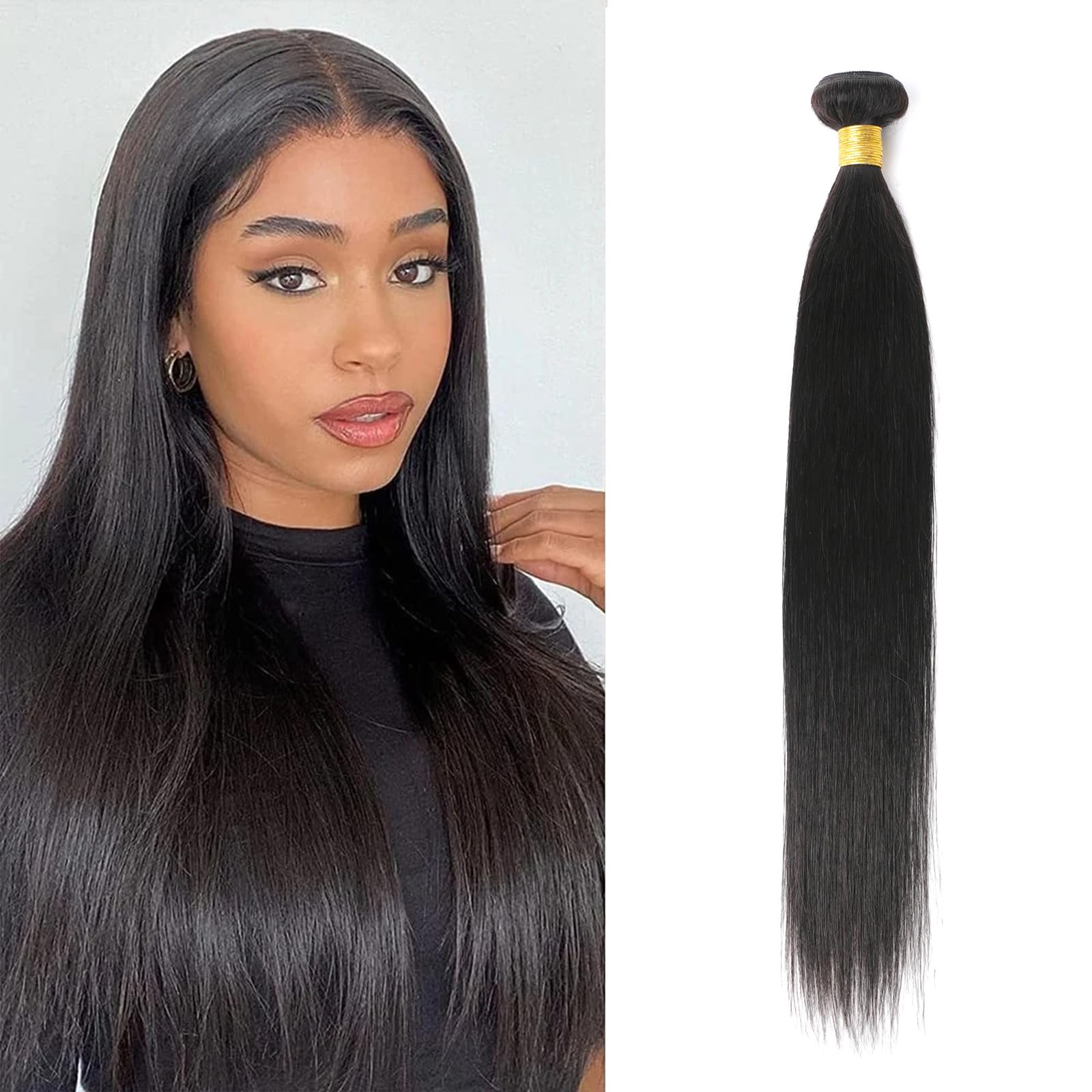 huarisi Brazilian Virgin Bundles Human Hair Straight 20 Inch 100% Unprocessed Virgin Hair 1 Bundles Straight Weave Human Hair Bu