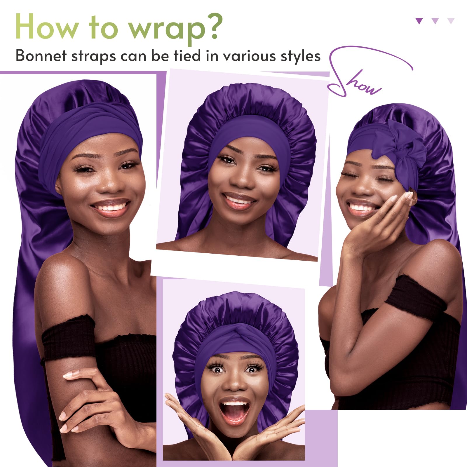 Bonnet Queen Extra Long Braid Bonnet For Sleeping Silky Satin Foldable Weave Locs Curly Wigs Extensions Hair Tie Band Large 30 '