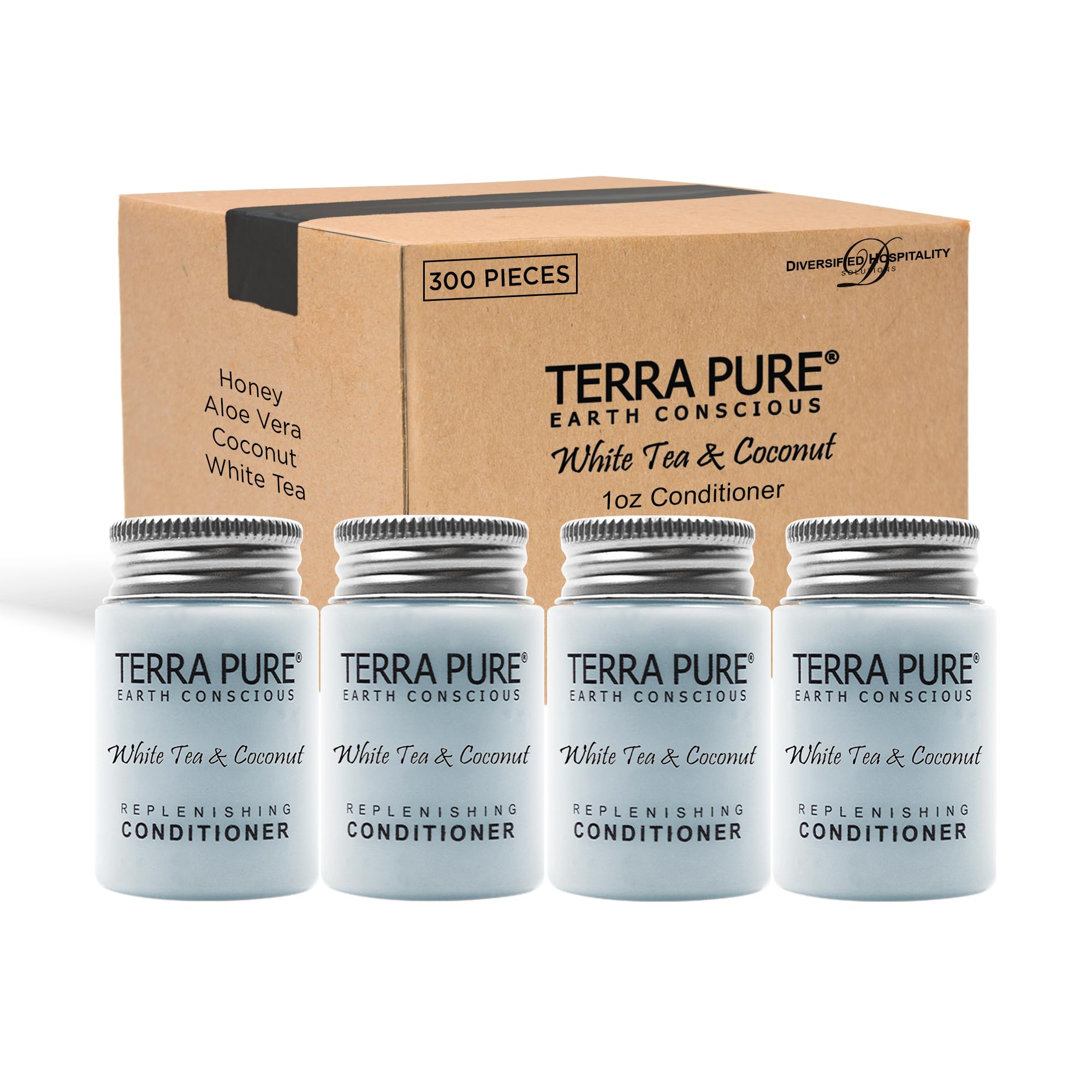 Terra Pure White Tea & Coconut Conditioner, Travel Size Hotel Amenities, 1 oz. (Case of 300)