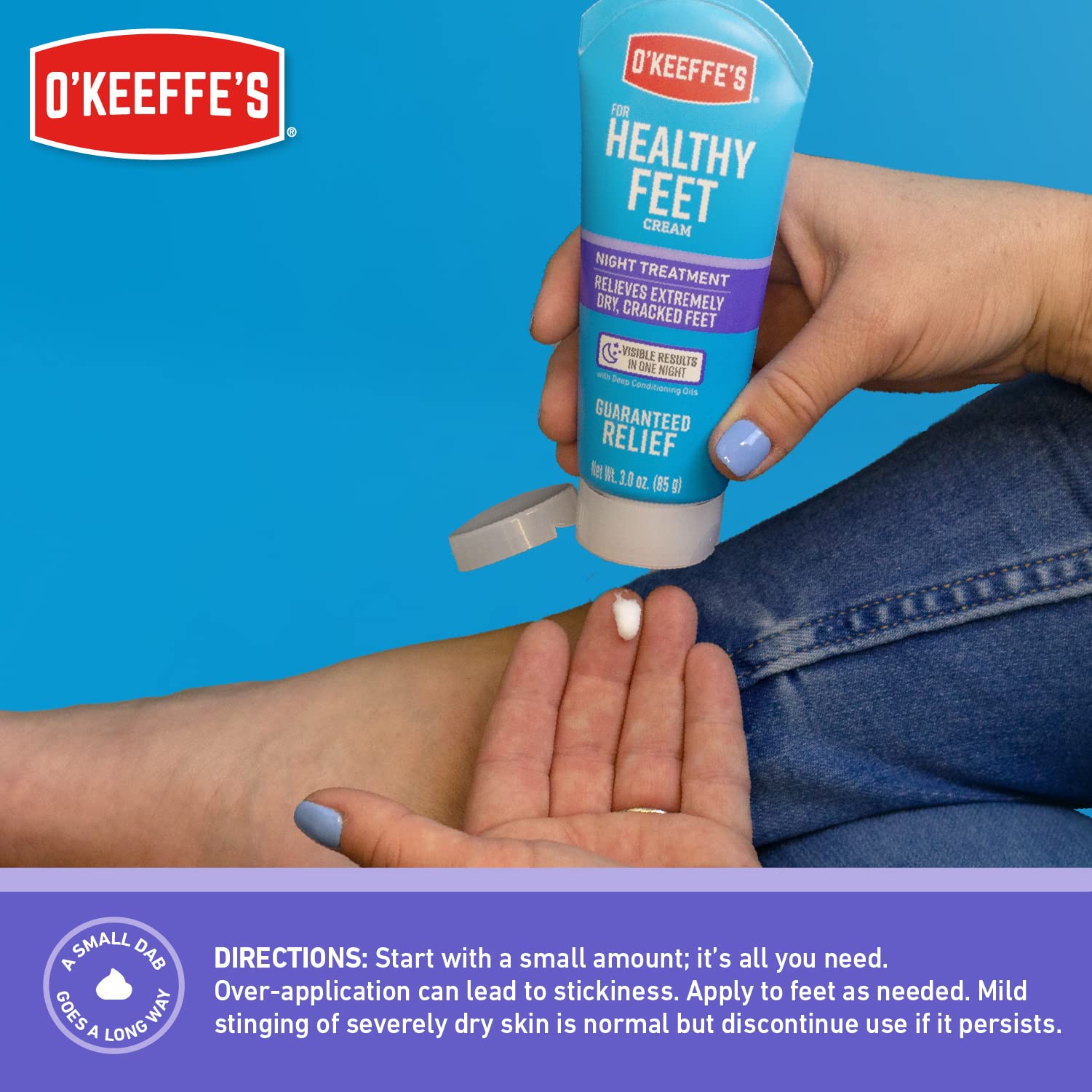 O'Keeffe'S For Healthy Feet Night Treatment Foot Cream, Guaranteed Relief For Extremely Dry, Cracked Feet, Visible Results In 1