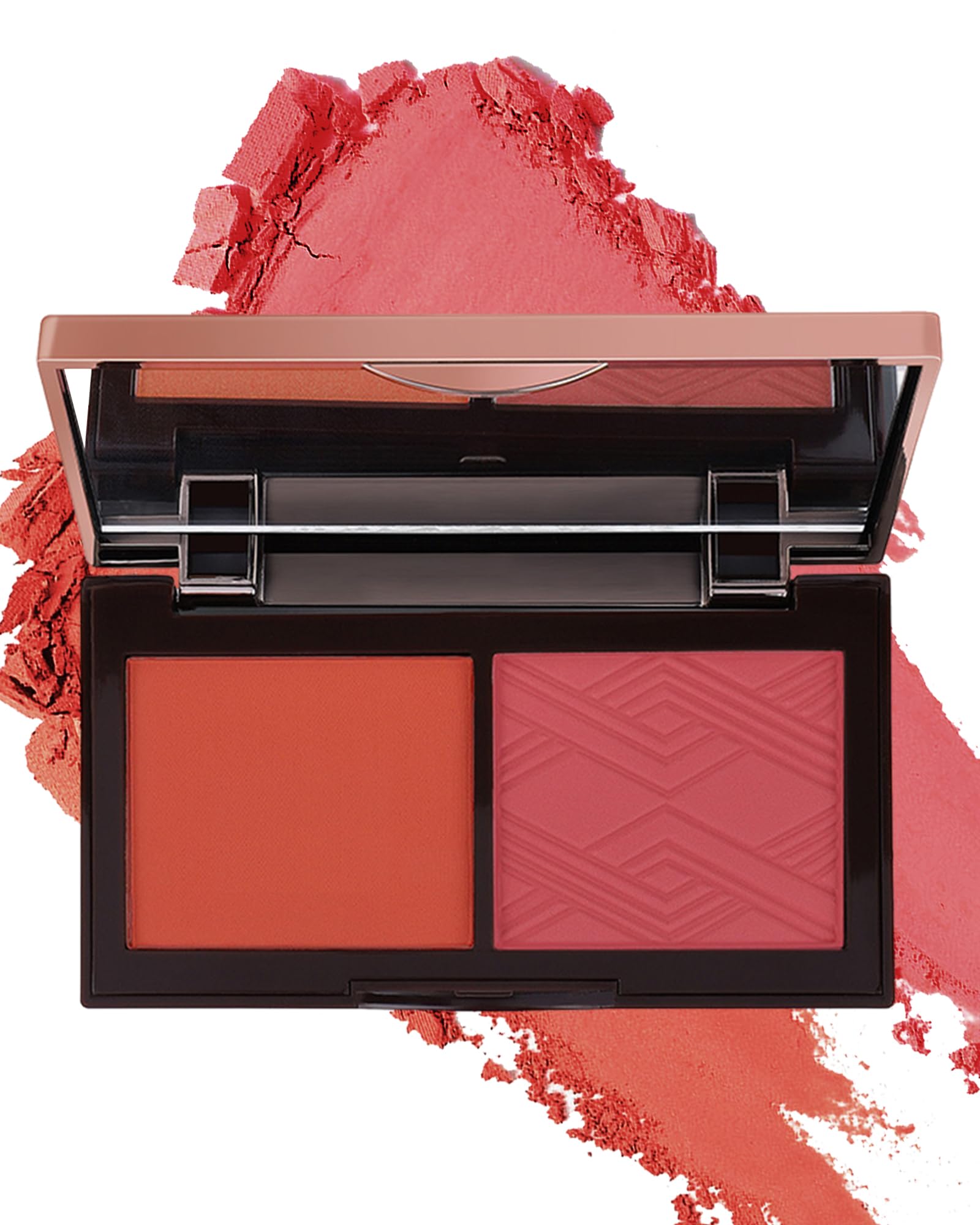 Face Matte Blush Powder Palette-2Colors Buildable Facial Cheek Blusher Pressed Powder Light Luxury Blush Contour Palette For Fac