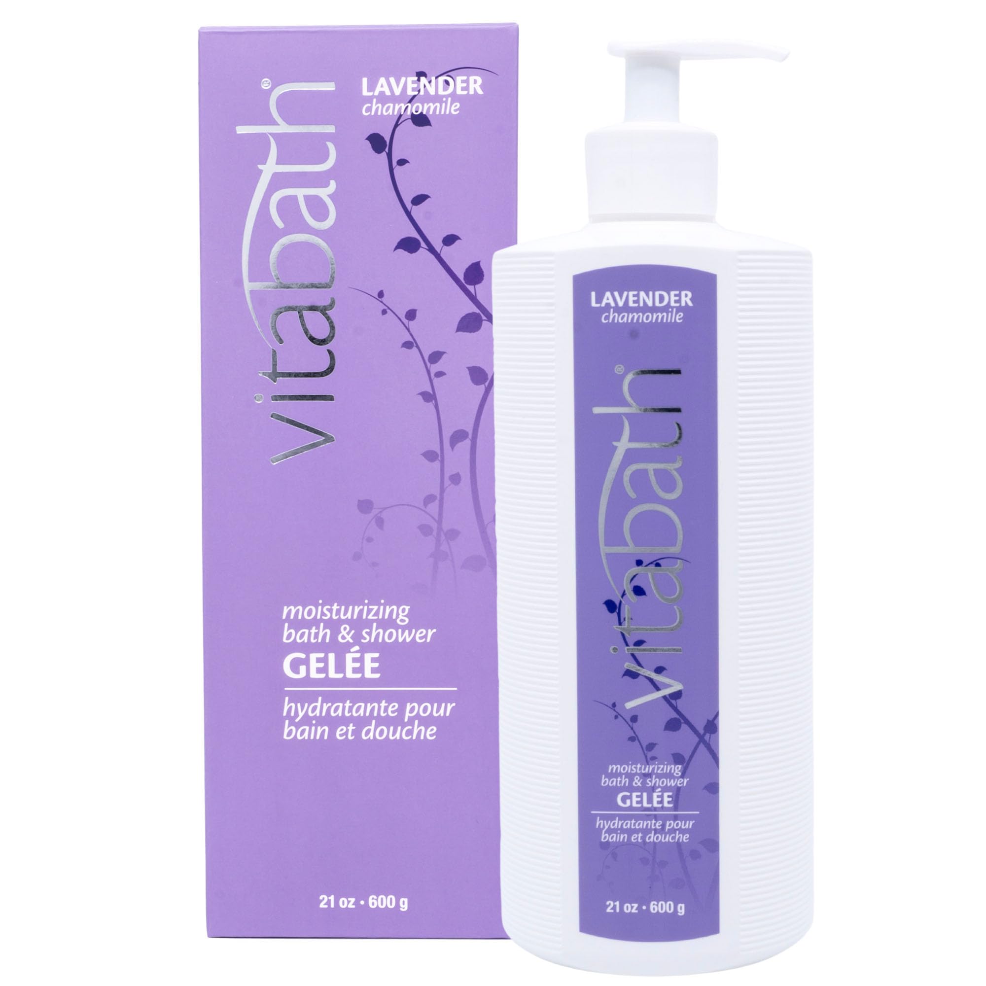 Vitabath Lavender Chamomile Moisturizing Bath & Shower Gel Wash Calming & Hydrating Botanical Skin-Softening Skincare, Body Clea