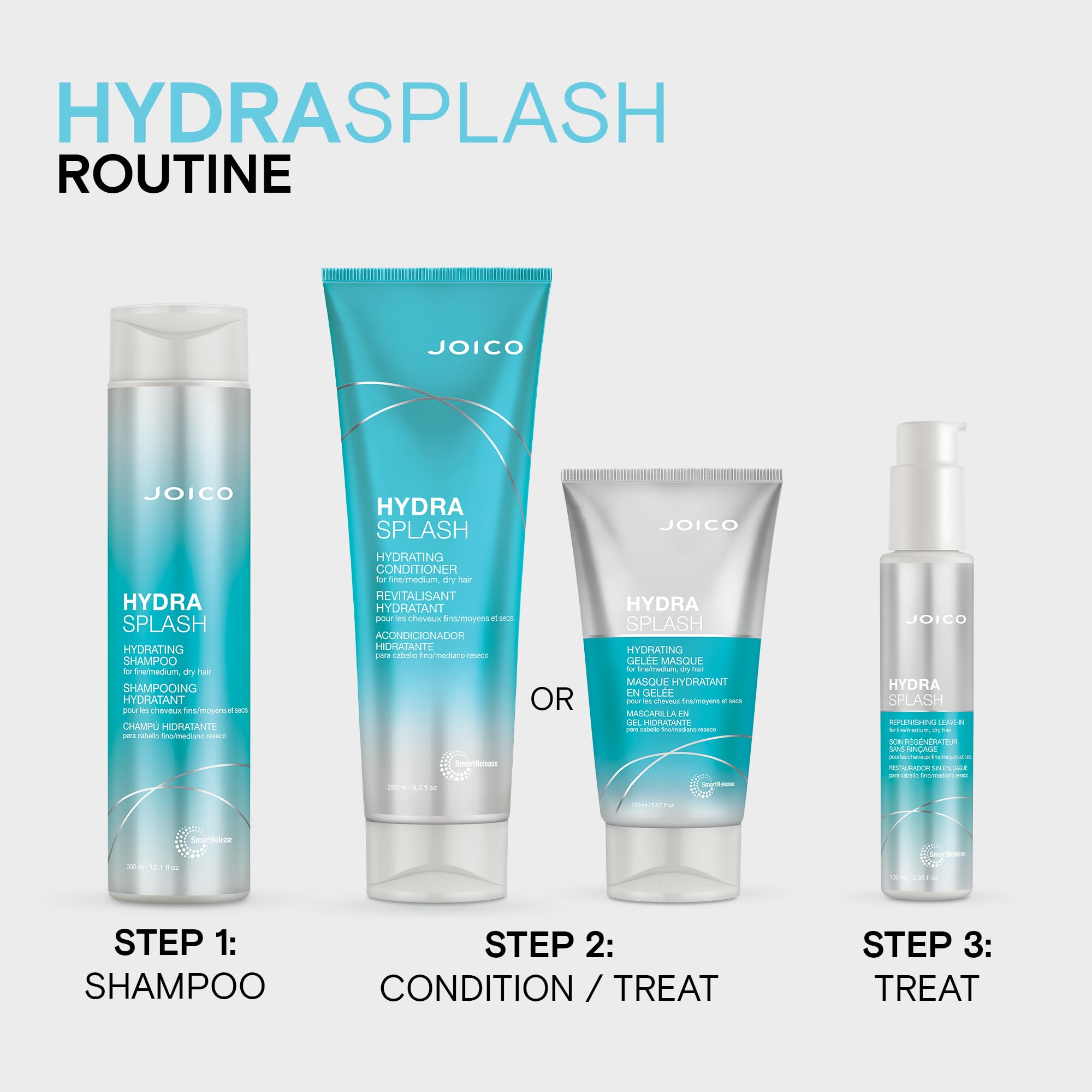 Joico Hydrasplash Hydrating Shampoo  For Fine, Medium, Dry Hair  Replenish Moisture  Add Hydration & Softness  With Sea Kelp & C