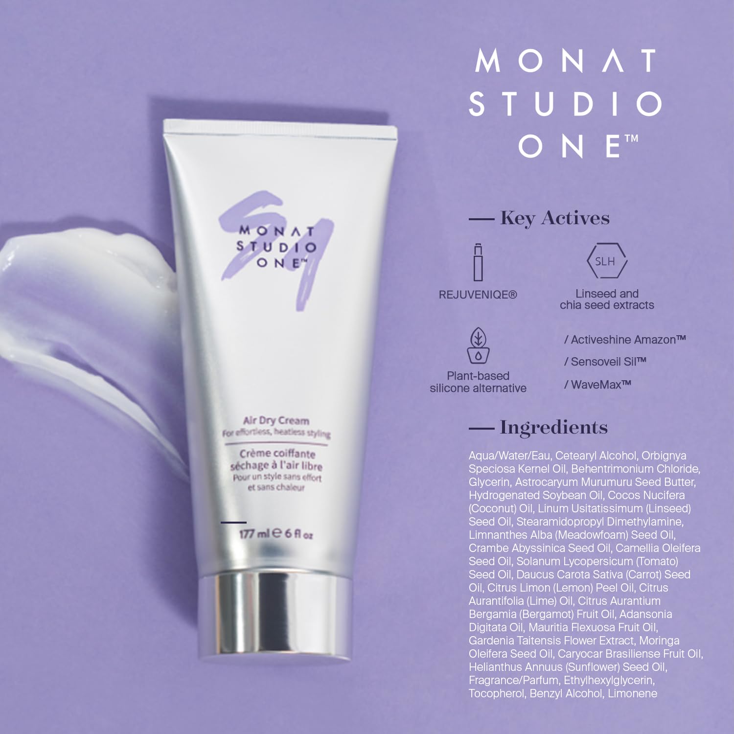 MONAT STUDIO ONE Air Dry Cream - Soft, Hair Styling Cream for touchable hold and Humidity Protection. Hair Frizz Control for All
