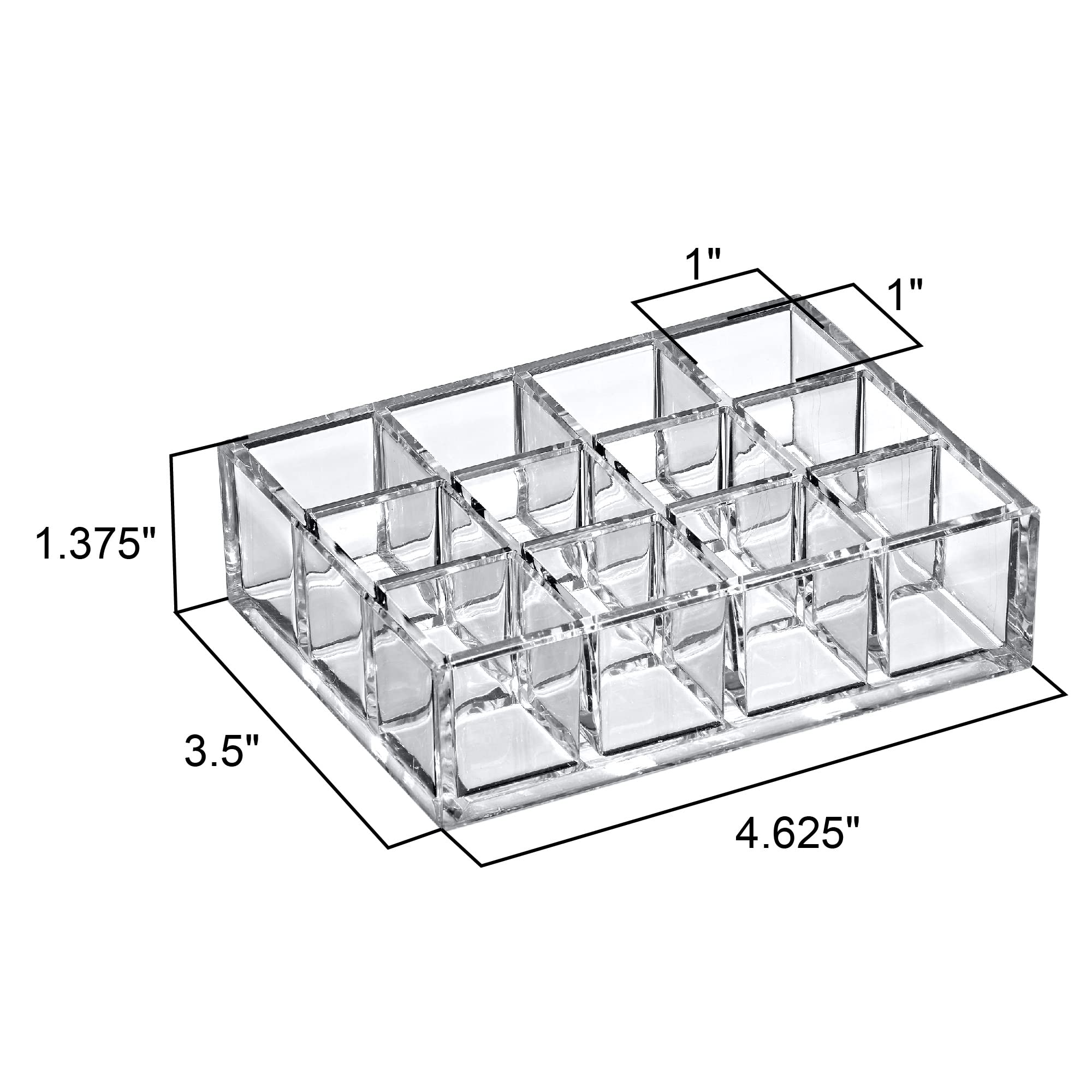 Amazing Abby - Allure - 12-Slot Acrylic Lipstick Organizer, Lipstick Holder, Lip Gloss Organizer, Cosmetic Storage Display, Perf