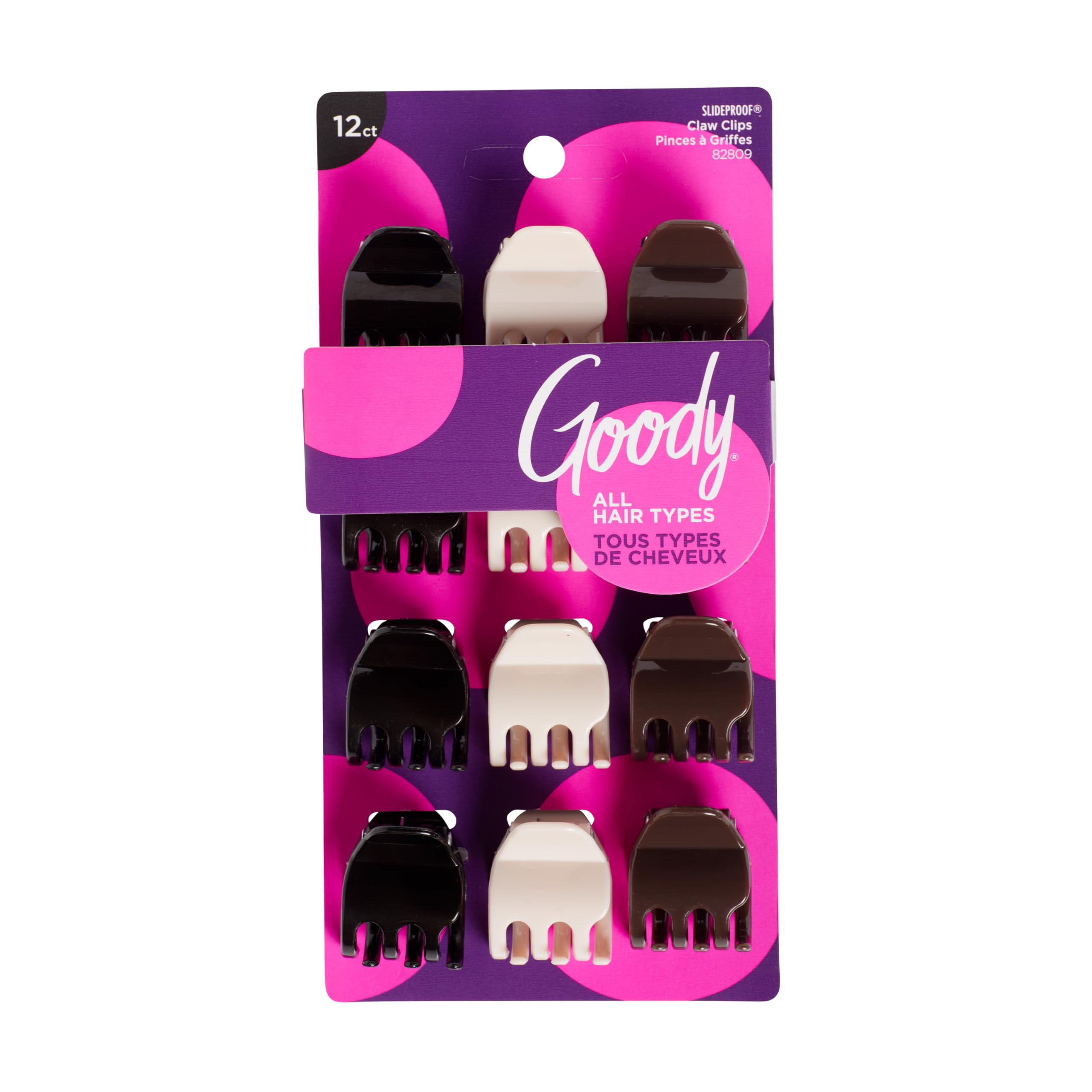 Goody Claw Clip, Small, 12 Count, ASSORTED COLORS