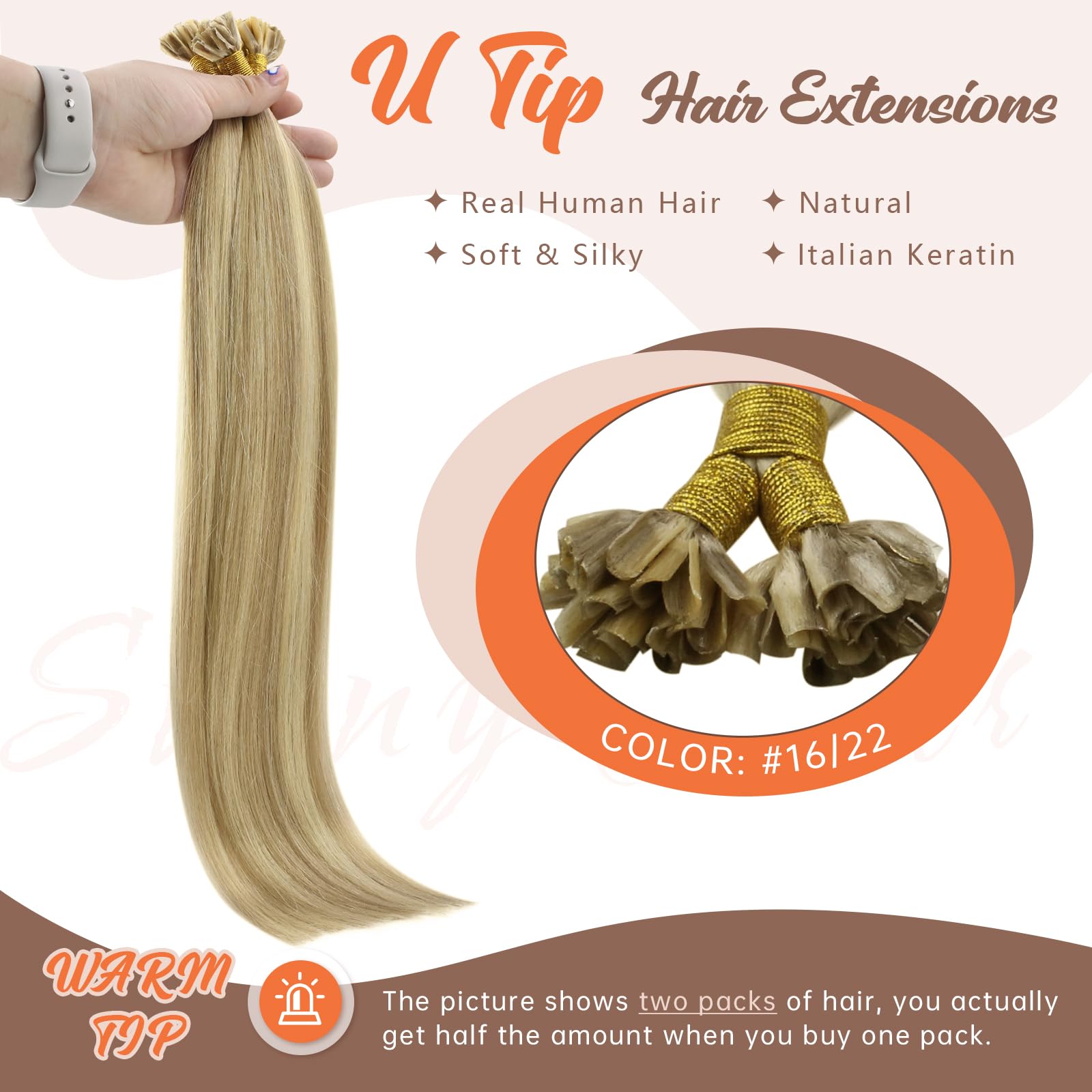 Sunny Blonde U Tip Hair Extensions Human Hair U Tip Hair Extensions Ash Blonde Highlights Light Blonde Utip Human Hair Extension