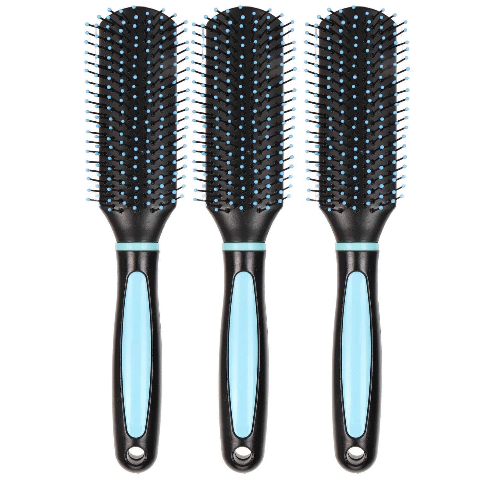 3 Pack 9 Row Hair Brush, Quiff Roller For Hair Styling, Volumising Mens Styling Hair Brush to the Hair with Spaced Ball Tipped t