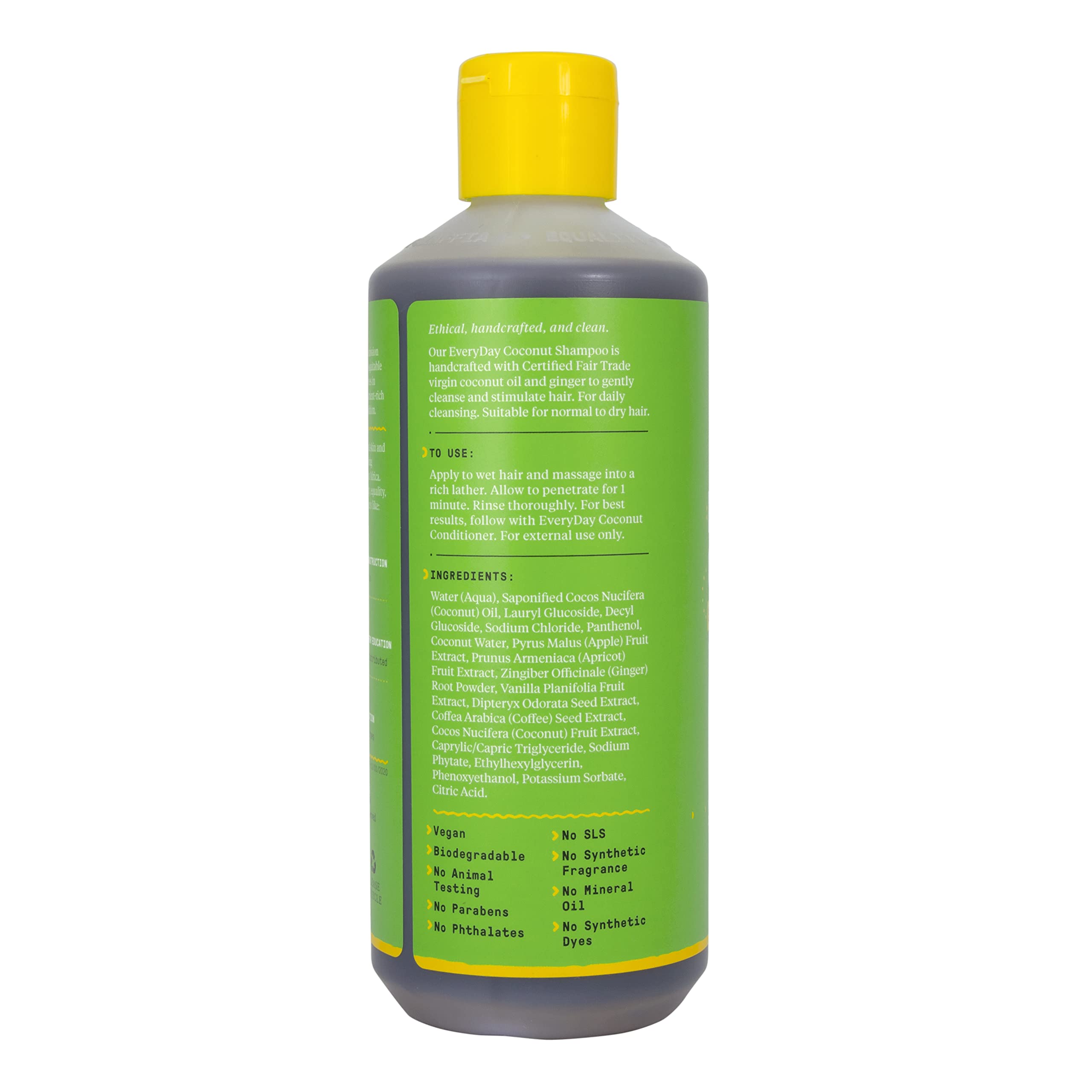Alaffia Hair Care, Everyday Coconut Shampoo, Gentle & Hydrating Daily Cleansing, Wavy & Curly Hair Products, Vitamin E, Virgin C