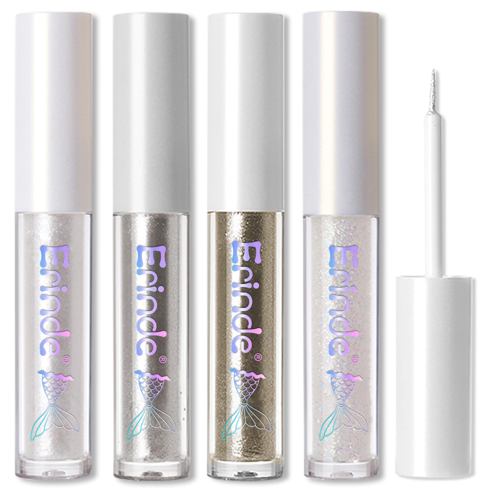 Erinde 4Pcs Liquid Glitter Eyeliner Eyeshadow Makeup, Tear Drop, Shimmer Metallic, Long Wearing Waterproof, Twinkle Under Eye Ma