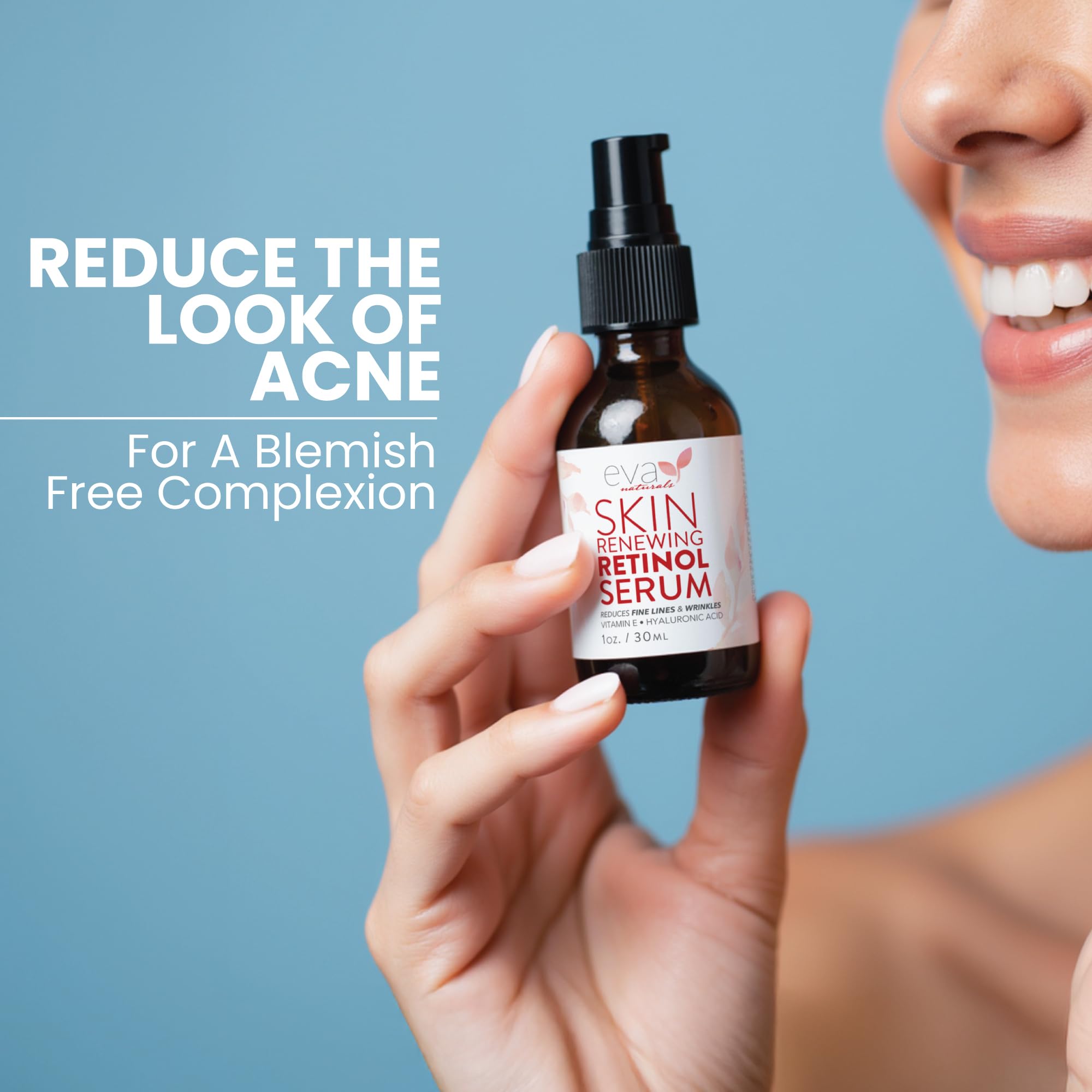 Retinol Serum for Face with Hyaluronic Acid & Vitamin E - For Anti-Aging, Fine Lines, Wrinkles, Resurfacing, Acne Marks and Scar