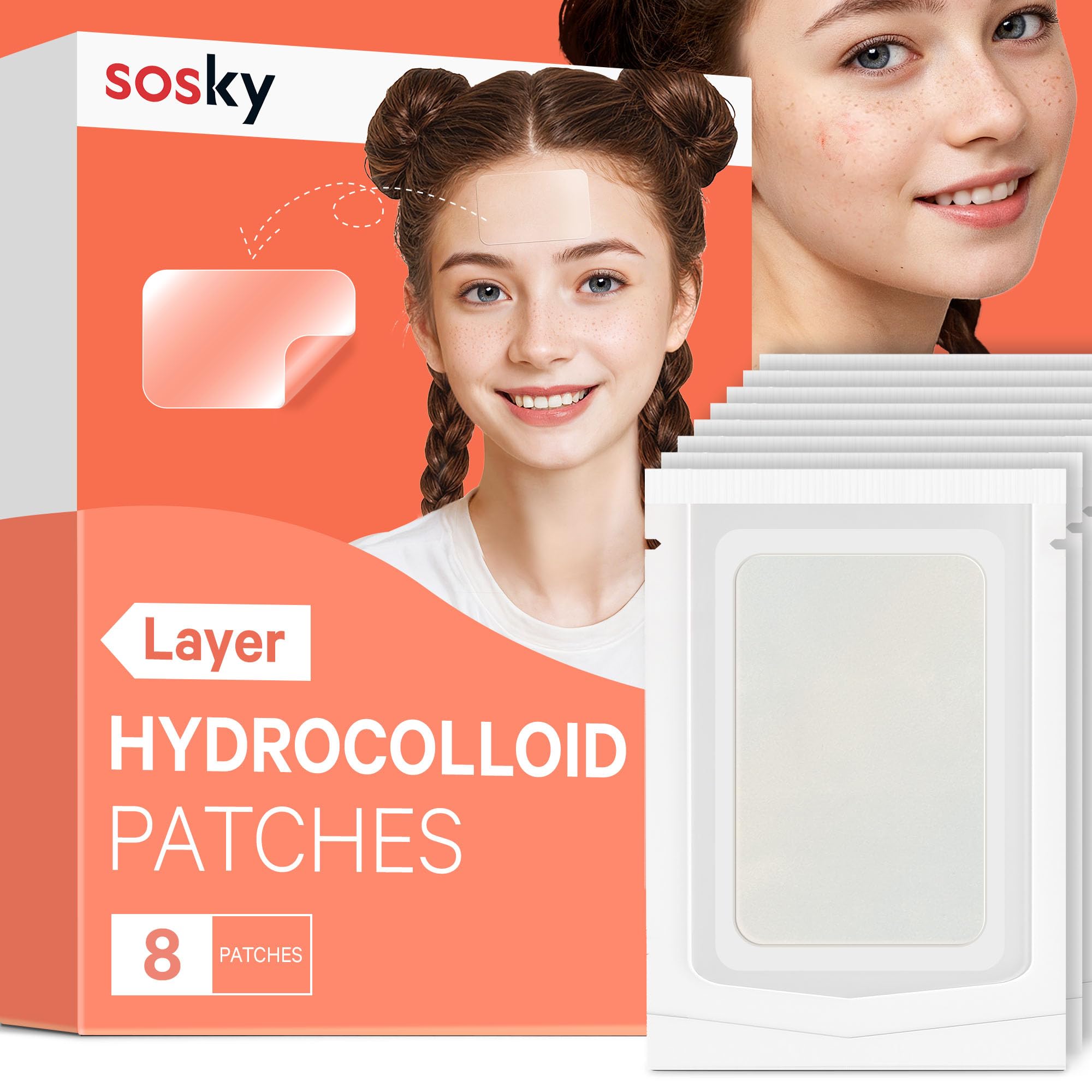 Sosky Large Pimple Patches XL Hydrocolloid Acne Patches for Face & Body Cystic Pimple & Zit Patch for Nose Chin Back, Bacne & Br