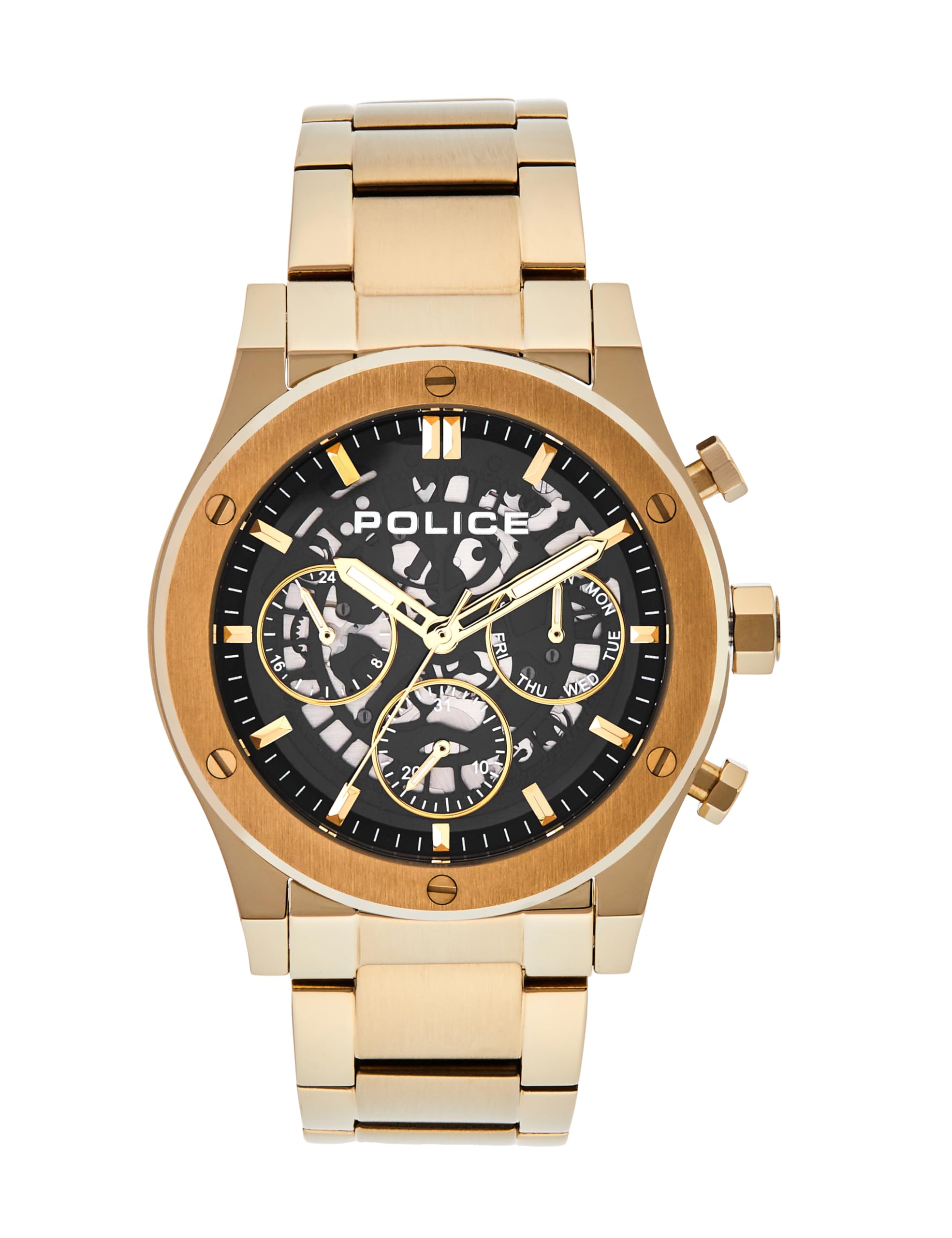 Police Quartz Analog With Black Dial Gold Stainless Steel Strap Watch For Men  Plpewjk0006404