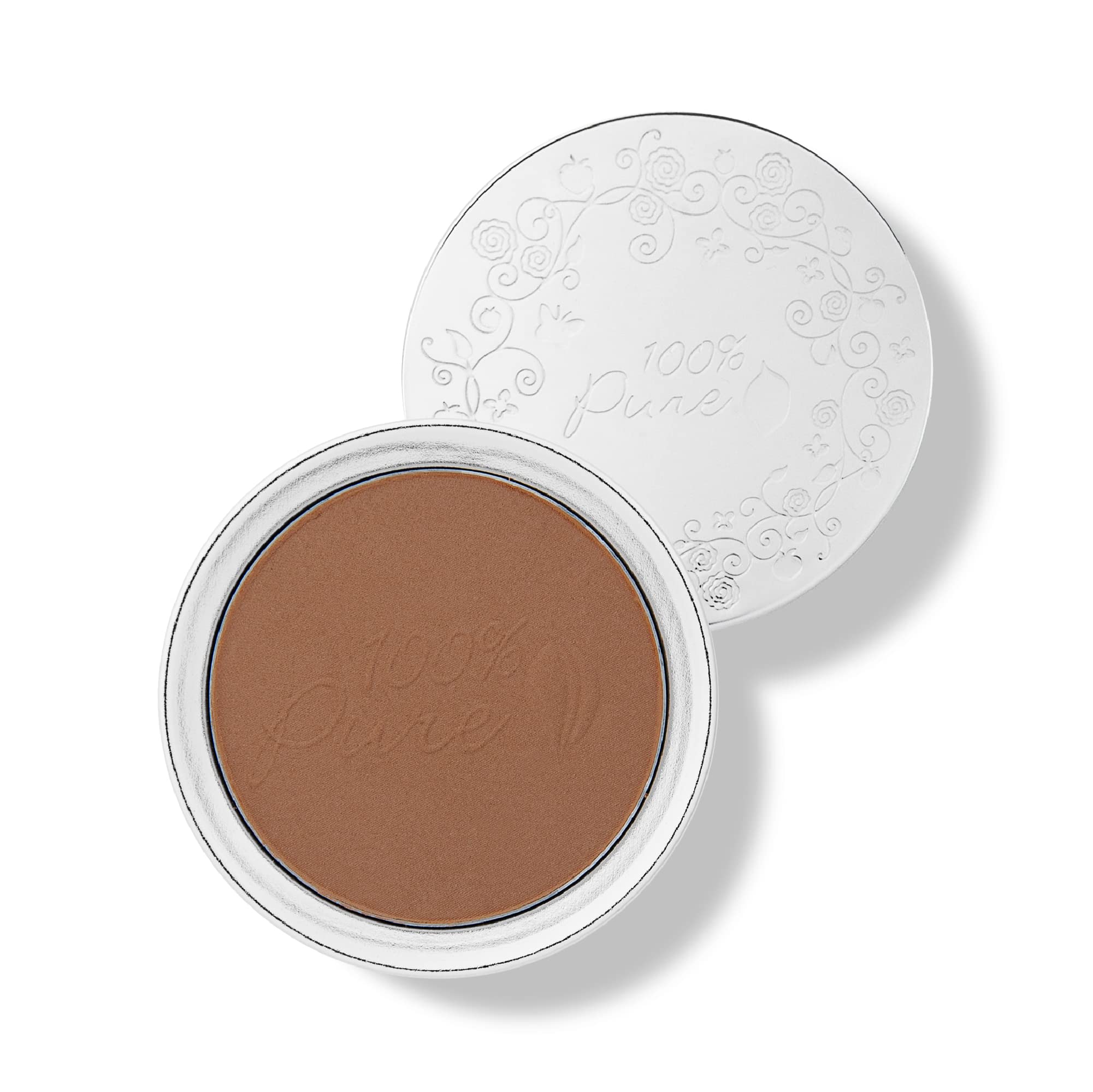 100% PURE Powder Foundation Matte Finish Face Makeup - Oil Absorbing Pressed Poreless Concealer - Vegan Fruit Pigmented Mousse C