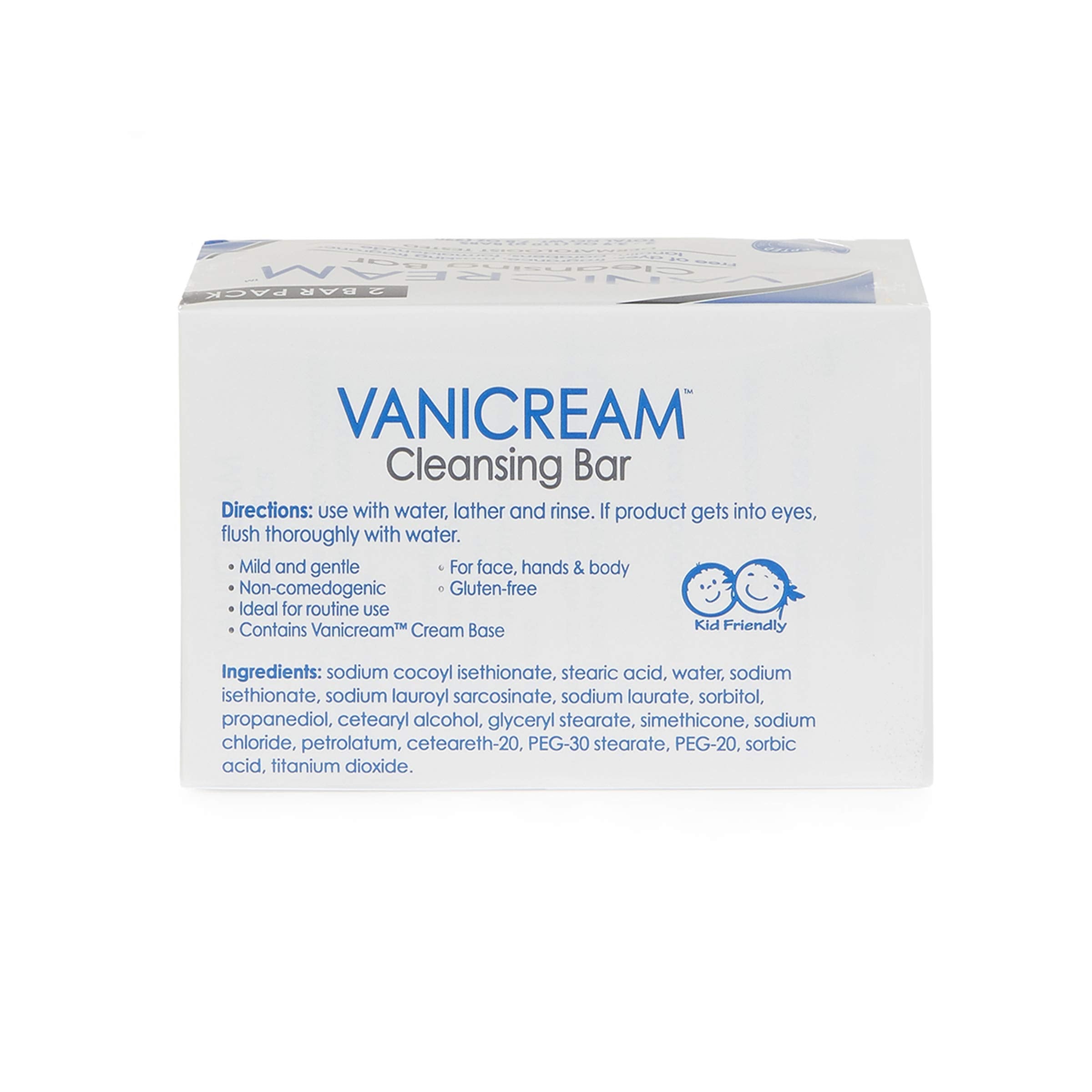 Vanicream, Cleansing Bar Fragrance Gluten And Sulfate Free For Sensitive Skin Gently Cleanses And Moisturizes 3.9 Pack Of 2, 7.8