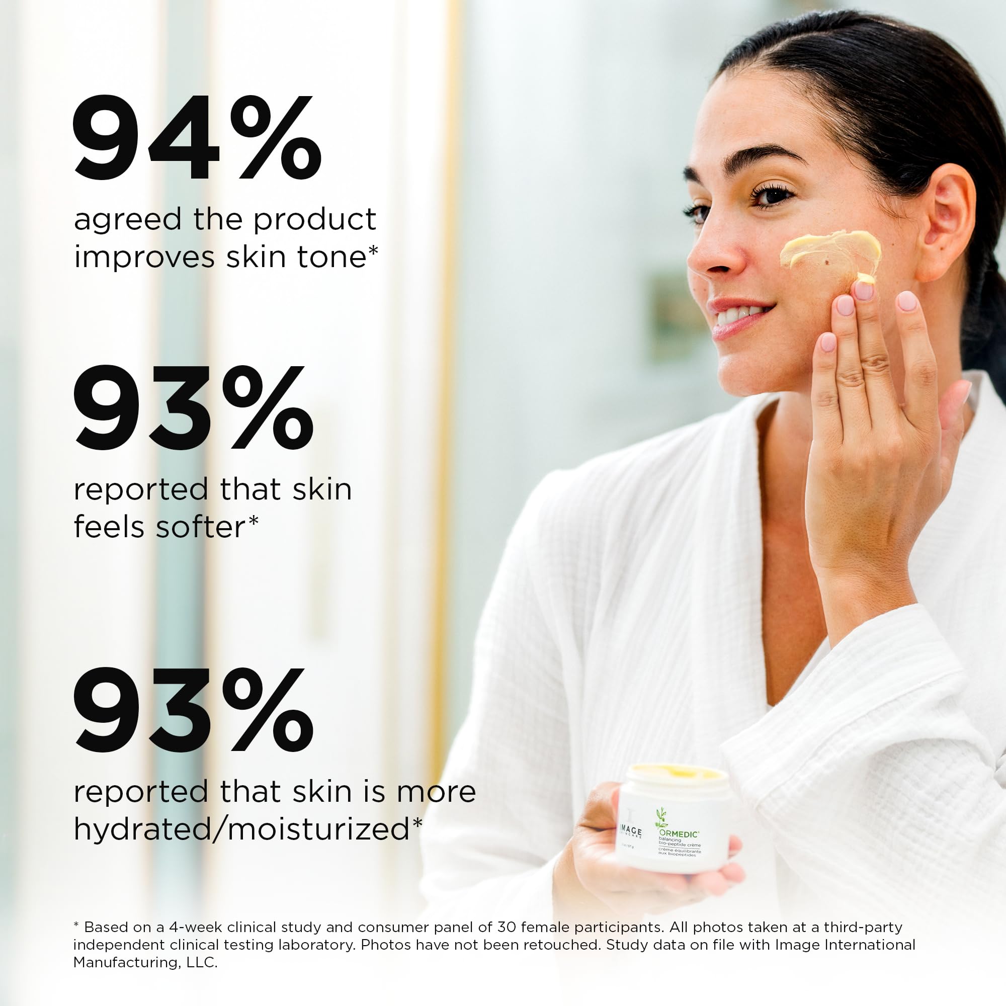 Image Skincare, Ormedic Biopeptide Crme, Balancing Face Moisturizer With Shea Butter, Hyaluronic Acid And Organic Plant Oils, 2O