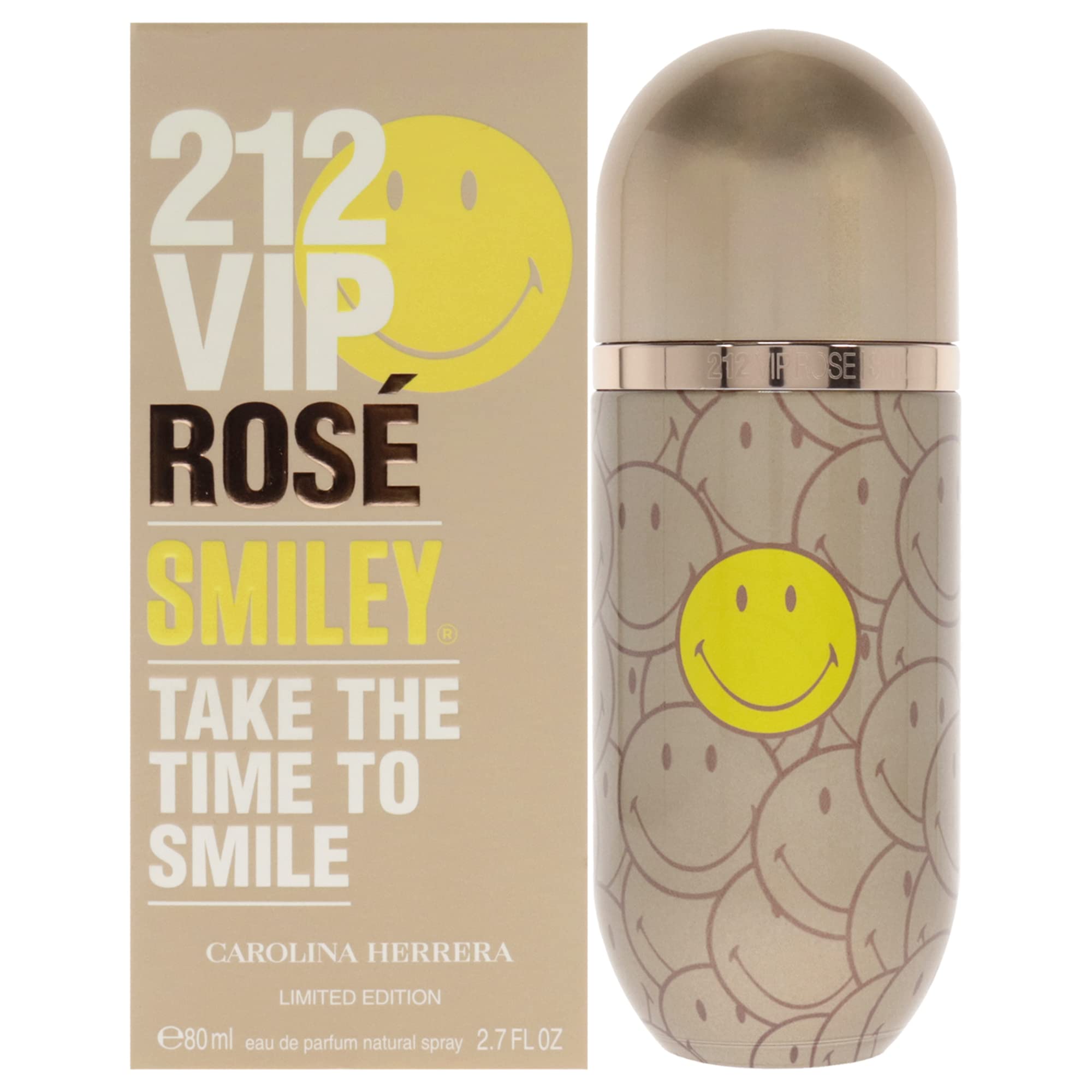 212 Vip Rose Smiley By Carolina Herrera, 2.7 Oz Eau De Parfum Spray For Women