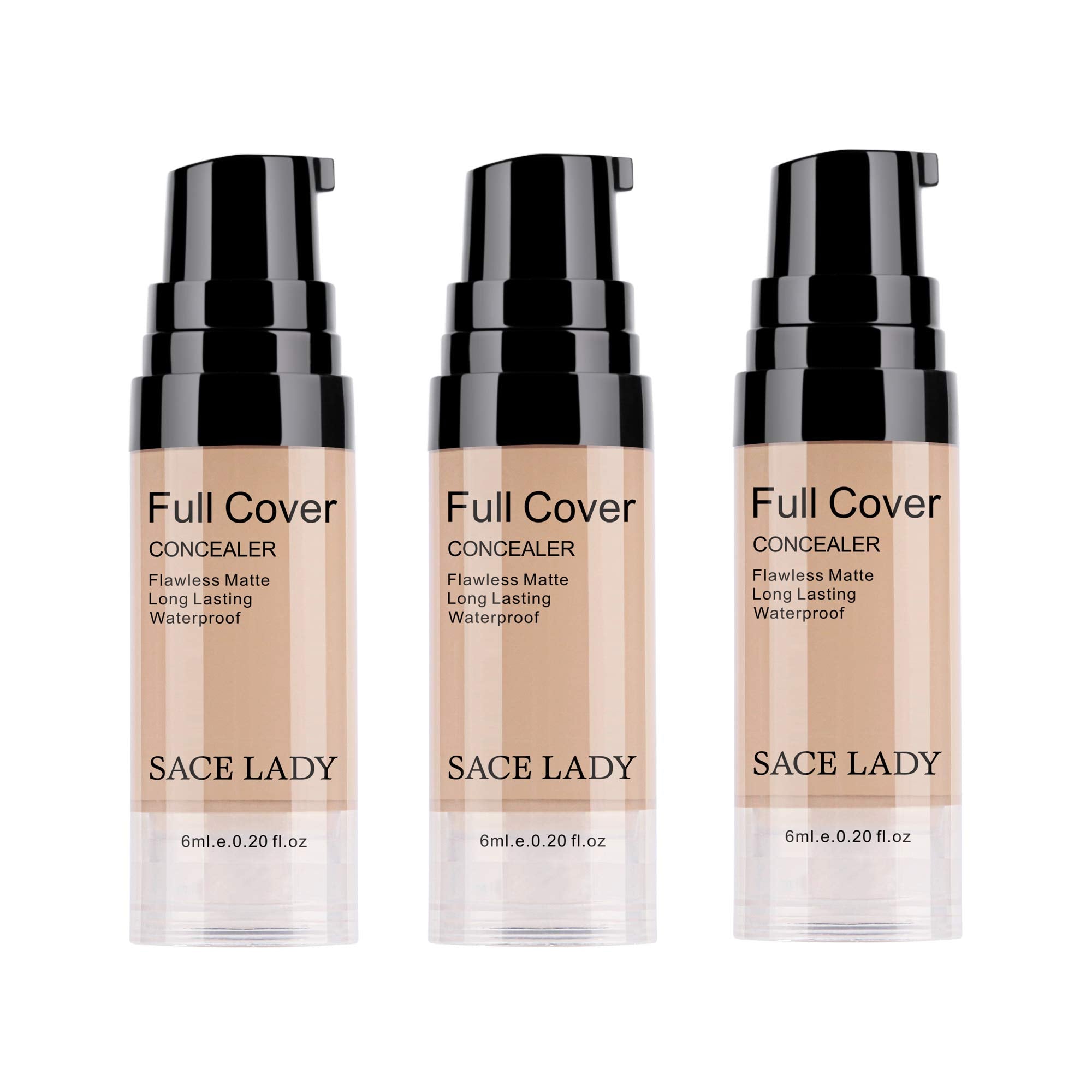 3 Pack Pro Full Cover Liquid Concealer, Waterproof Smooth Matte Flawless Finish Creamy Concealer Foundation For Eye Dark Circles