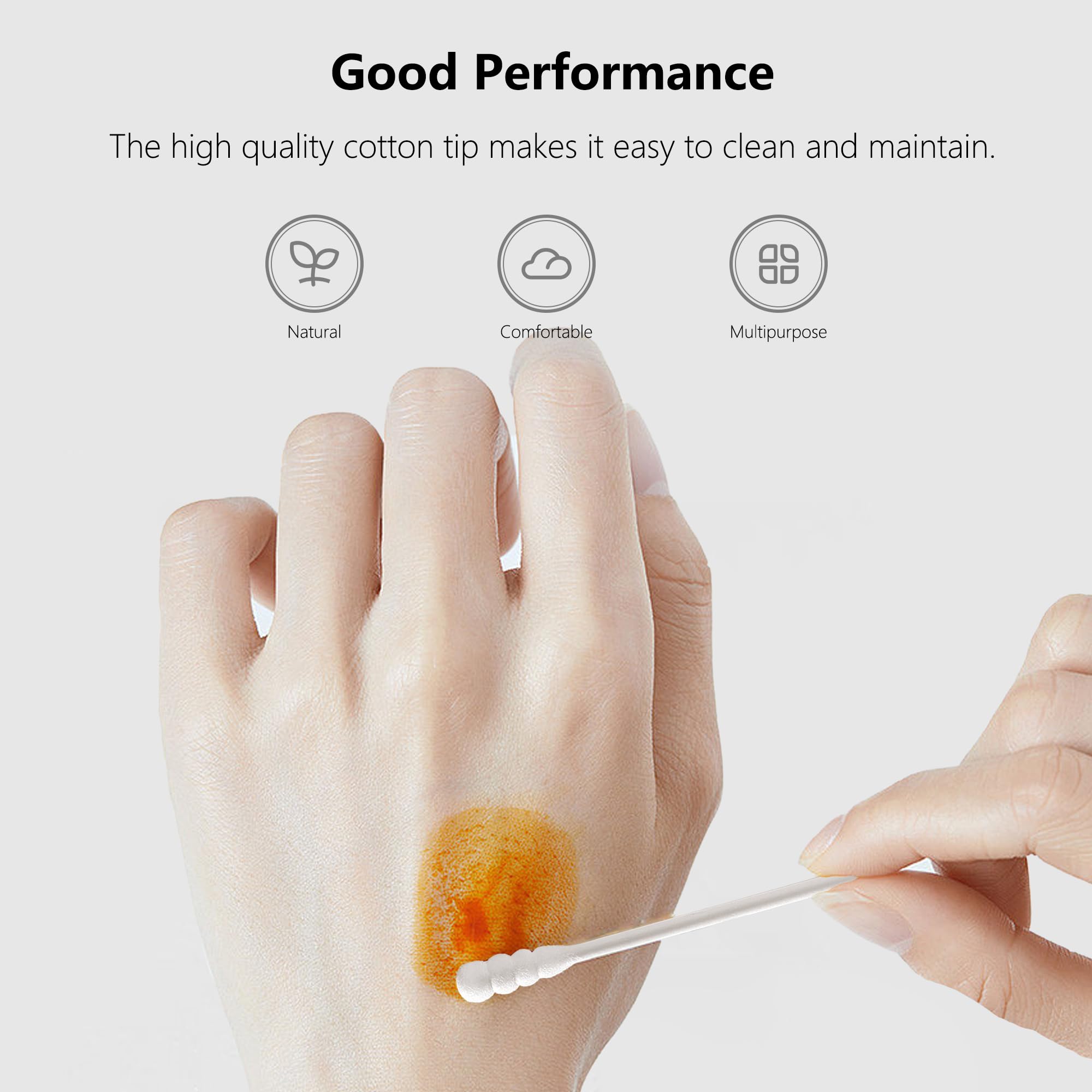 2000Pcs Tiny Cotton Buds, With Round & Spiral, Suitable For Baby Ear Nose Clean,Cosmetics,Personal Hygiene