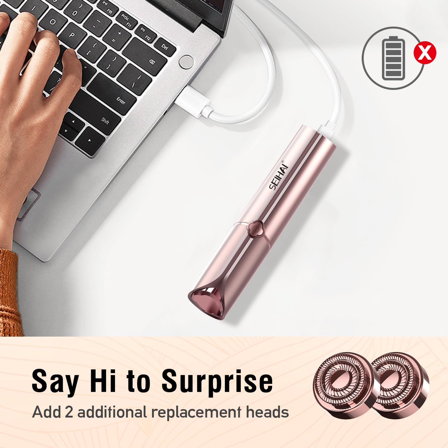 Facial Hair Removal for Women, SEIHAI Hair Removal Device(2023), Rechargeable Hair Remover for Women, Facial Hair Remover for Fa