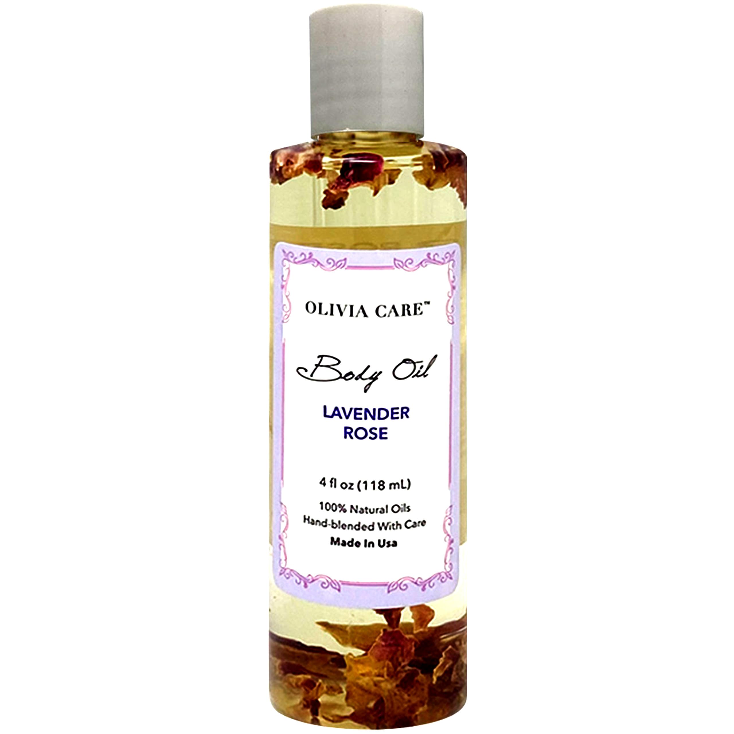 Olivia Care Body Oil Lavender Rose Vegan & Natural Perfume Oil For Women | Hydrating After Bath Oil- Infused With Vitamin E, K &