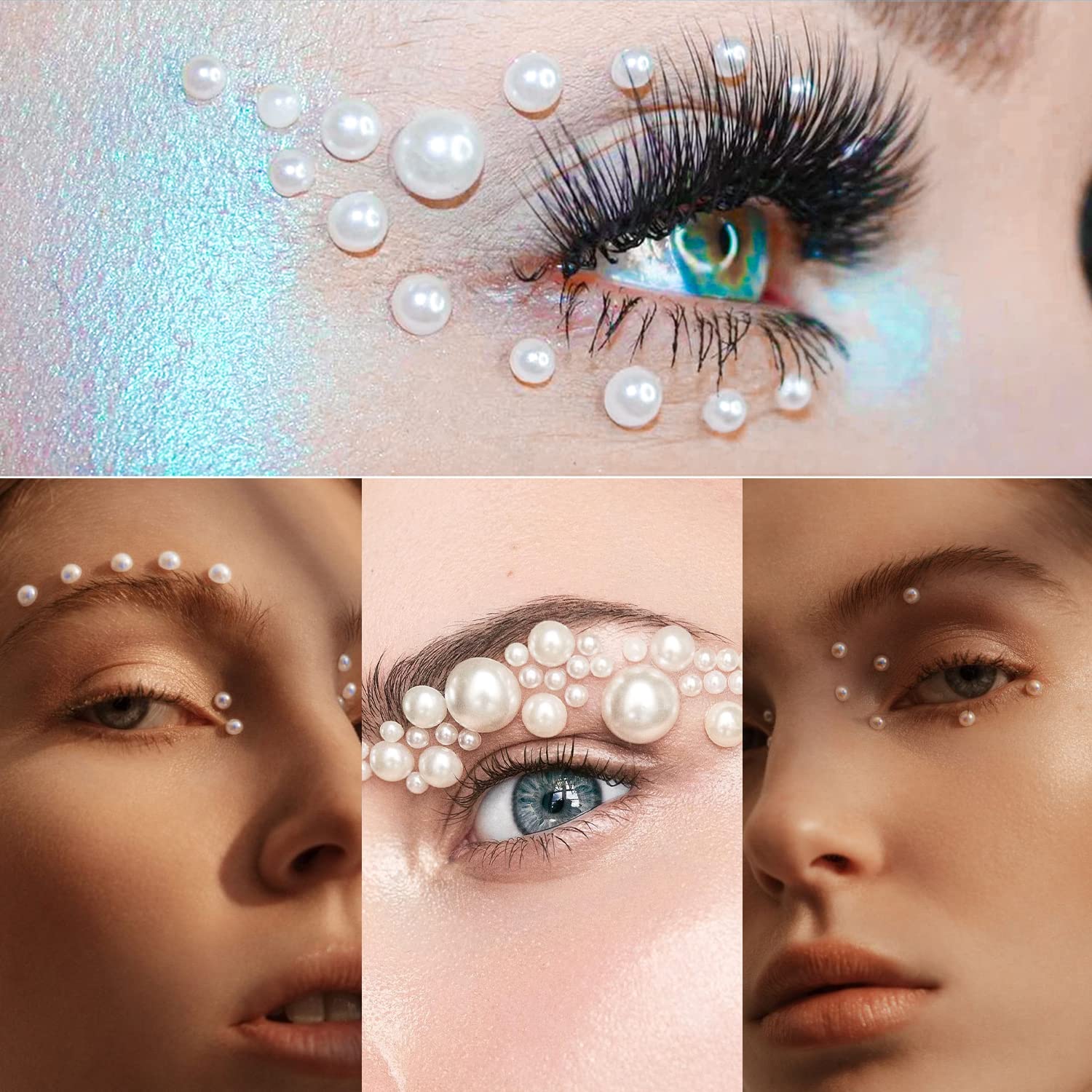 Nail Art Flat Back Half Round Pearl Kits 35, 1 Box Of 6000 Pcs Flat-Back Violet Ab With Tweezer And Picker Pencil For Home Diy N