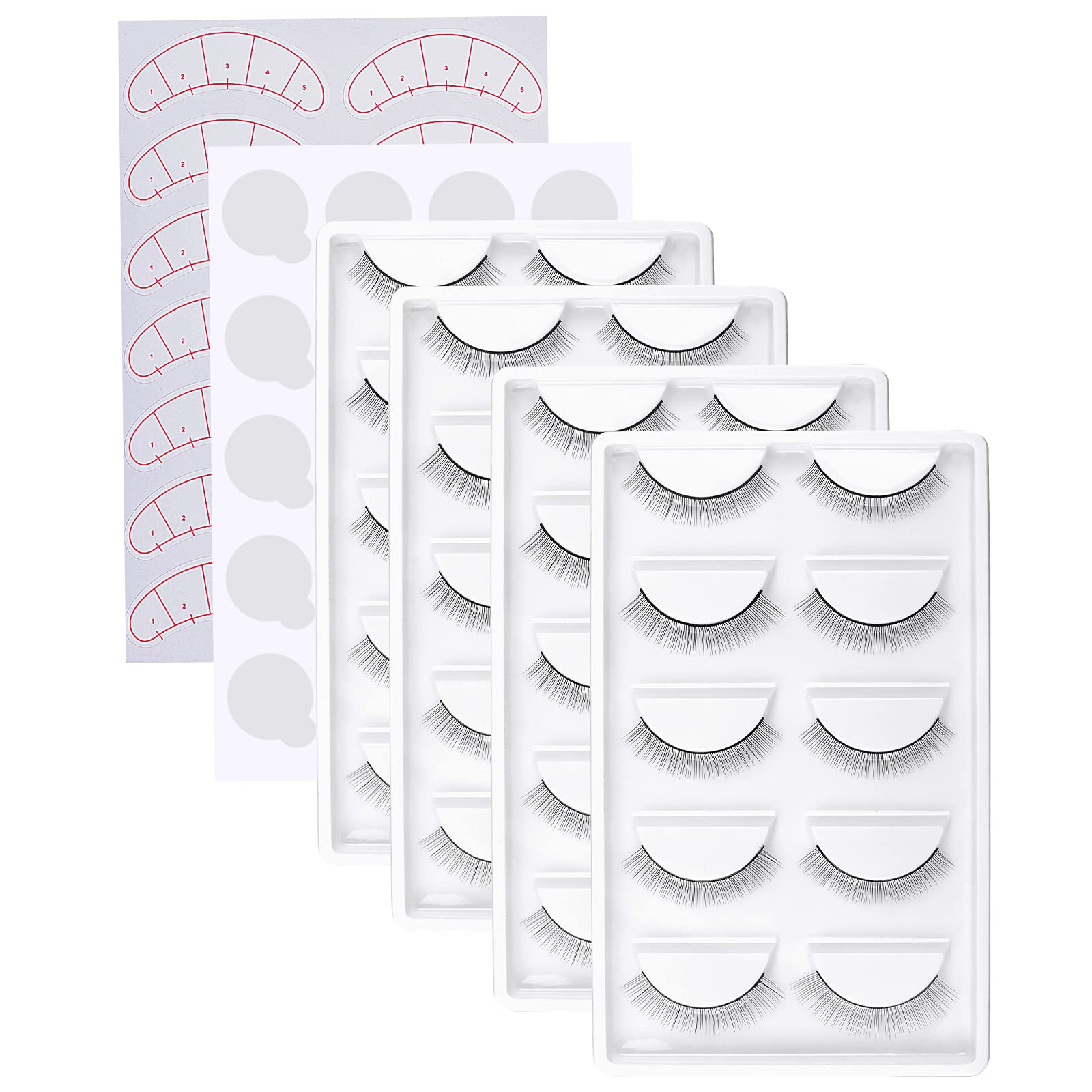 Fenshine 20 Paris Practice Eyelashes for Lash Extensions Supplies,Training Lashes Self-adhesive Practice Lashes for Training Eye