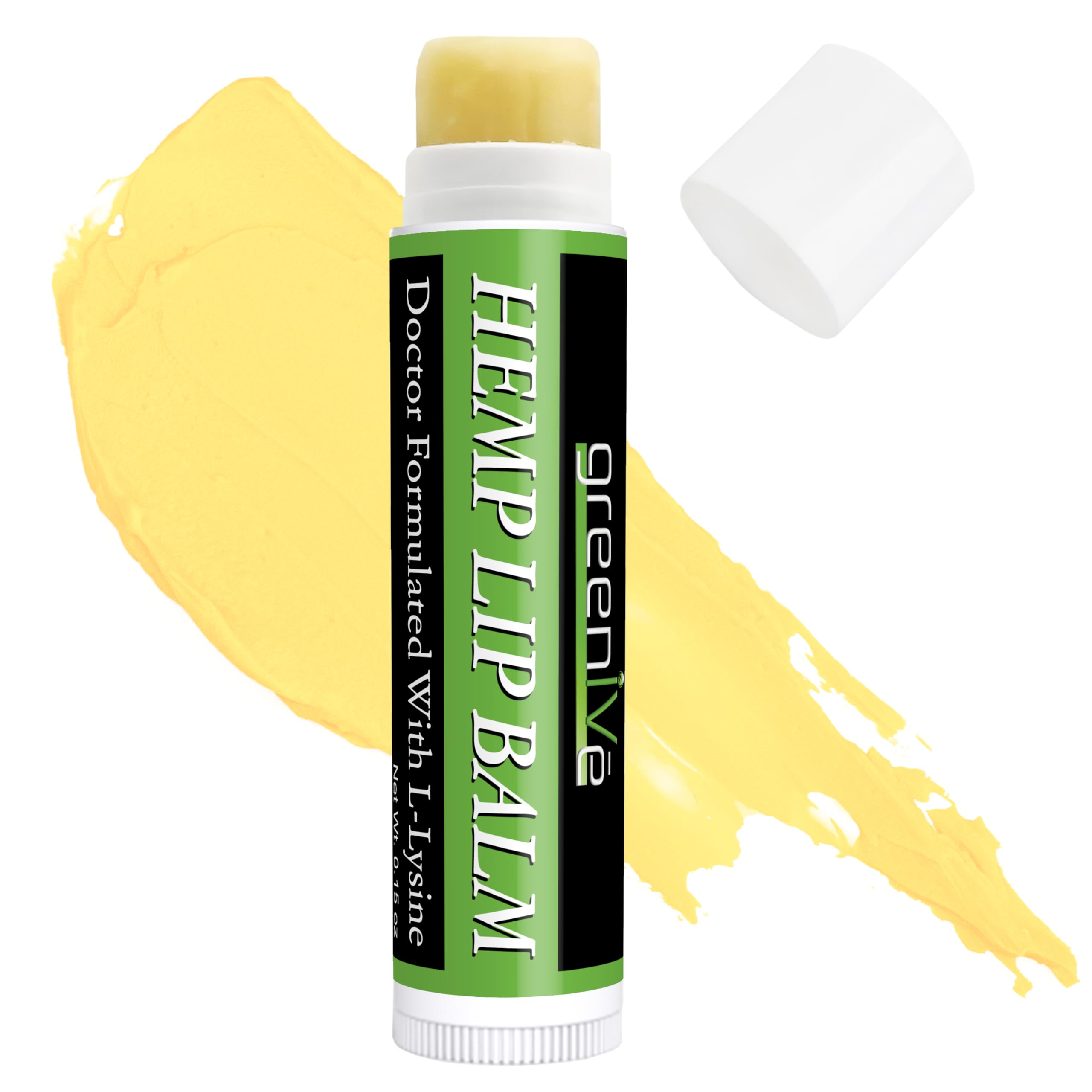 GreenIVe Hemp Lip Balm, Vegan, Omegas 3 & 6, Vitamin E, L-Lysine, Hydrating Handcrafted (1)