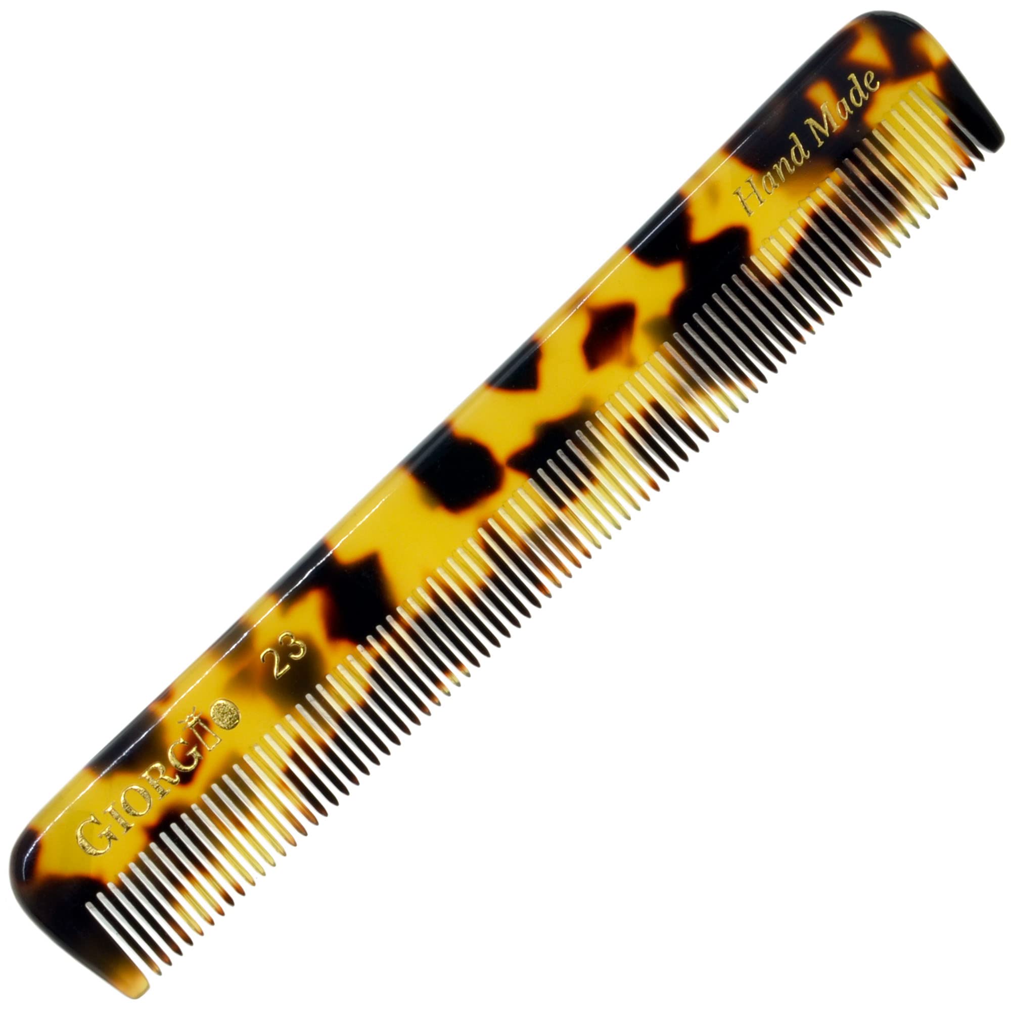 Giorgio G23 Handmade All Fine Tooth Pocket Comb for Men, Hair Comb Straightener for Everyday Grooming Styling Hair, Mustache and