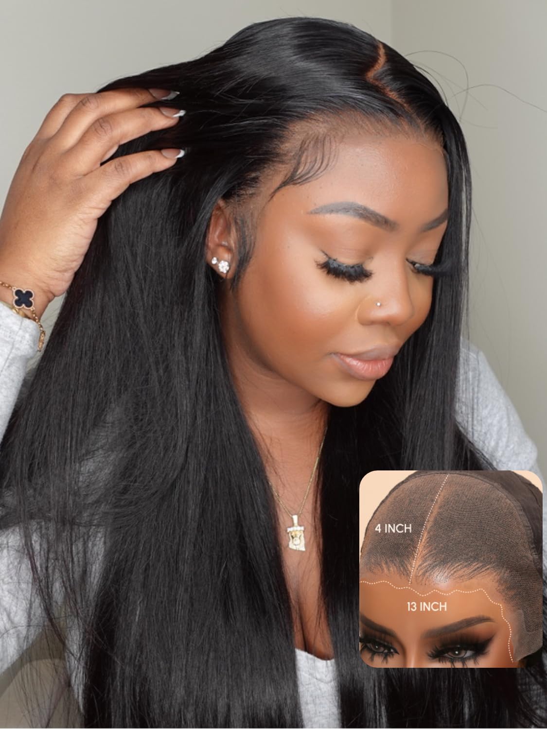 Unice Silk Straight Pre Everything Frontal Wig 13X4 Ear To Ear Pre Cut Lace Front Wigs Human Hair Bleached Invisible Knots Put O