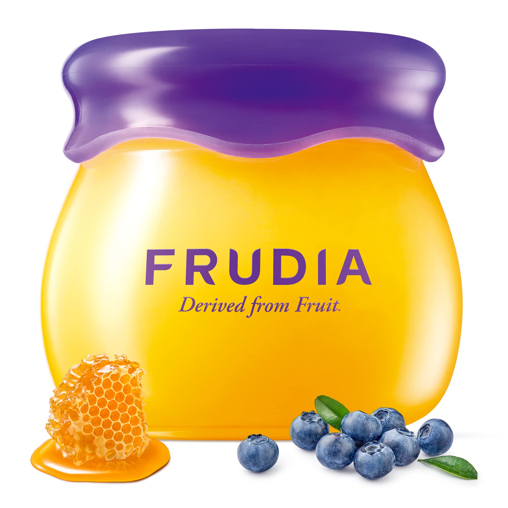 WELCOS FRUDIA Honey Lip Balm - Blueberry | Lip Exfoliating, Moisturizing & Volumizing Dewy Tinted Lip Balm | Organic Lip Balm fo