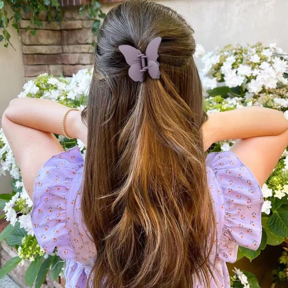 Atoden Butterfly Hair Accessories: Matte Jaw Clips And Hair Claws For Women And Girls - 4Pcs For Thin And Medium Hair, Cute Gift