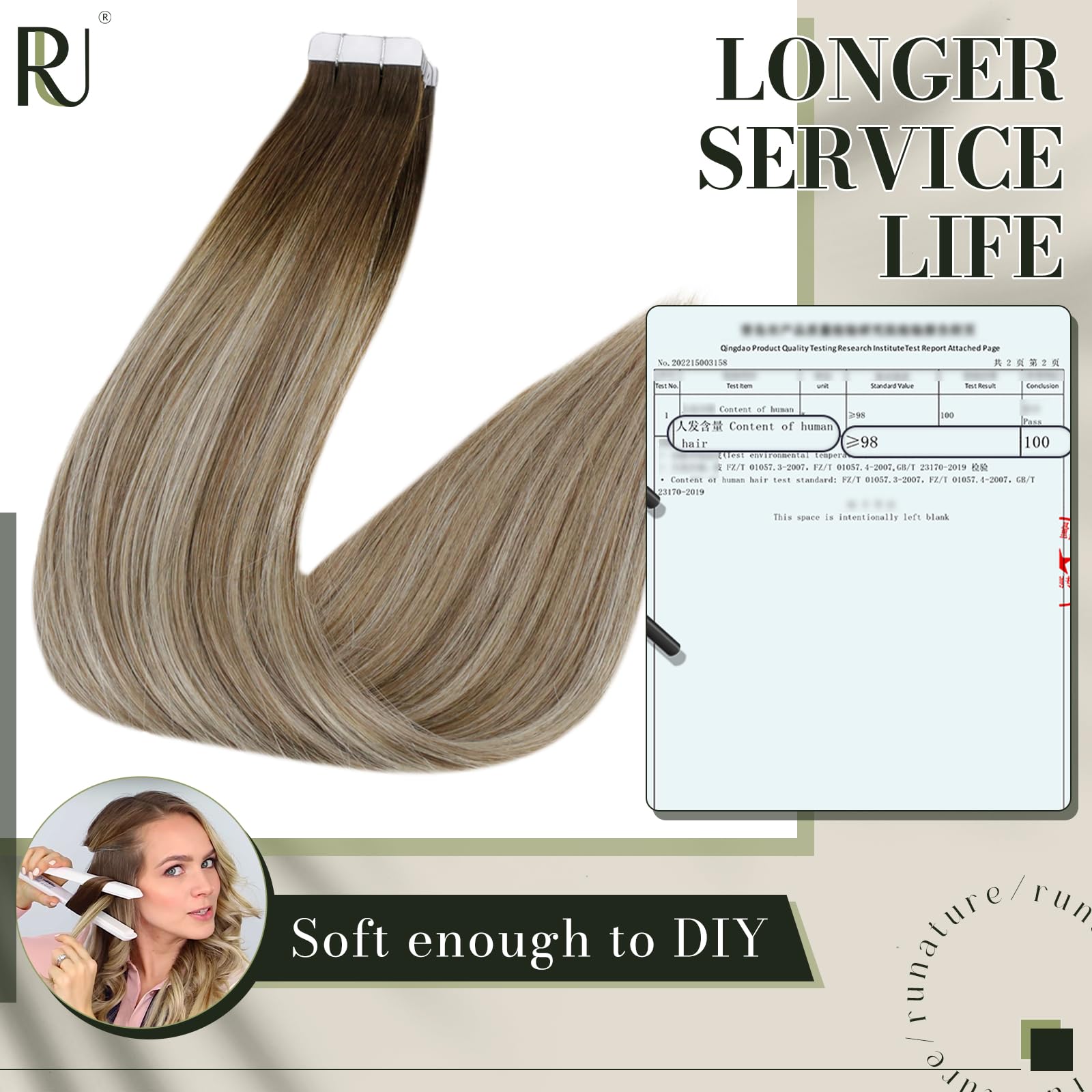 Runature Balayage Tape In Hair Extensions Human Hair 16 Inch Straight Tape Ins Human Hair Extensions Ombre Walnut Brown To Ash B