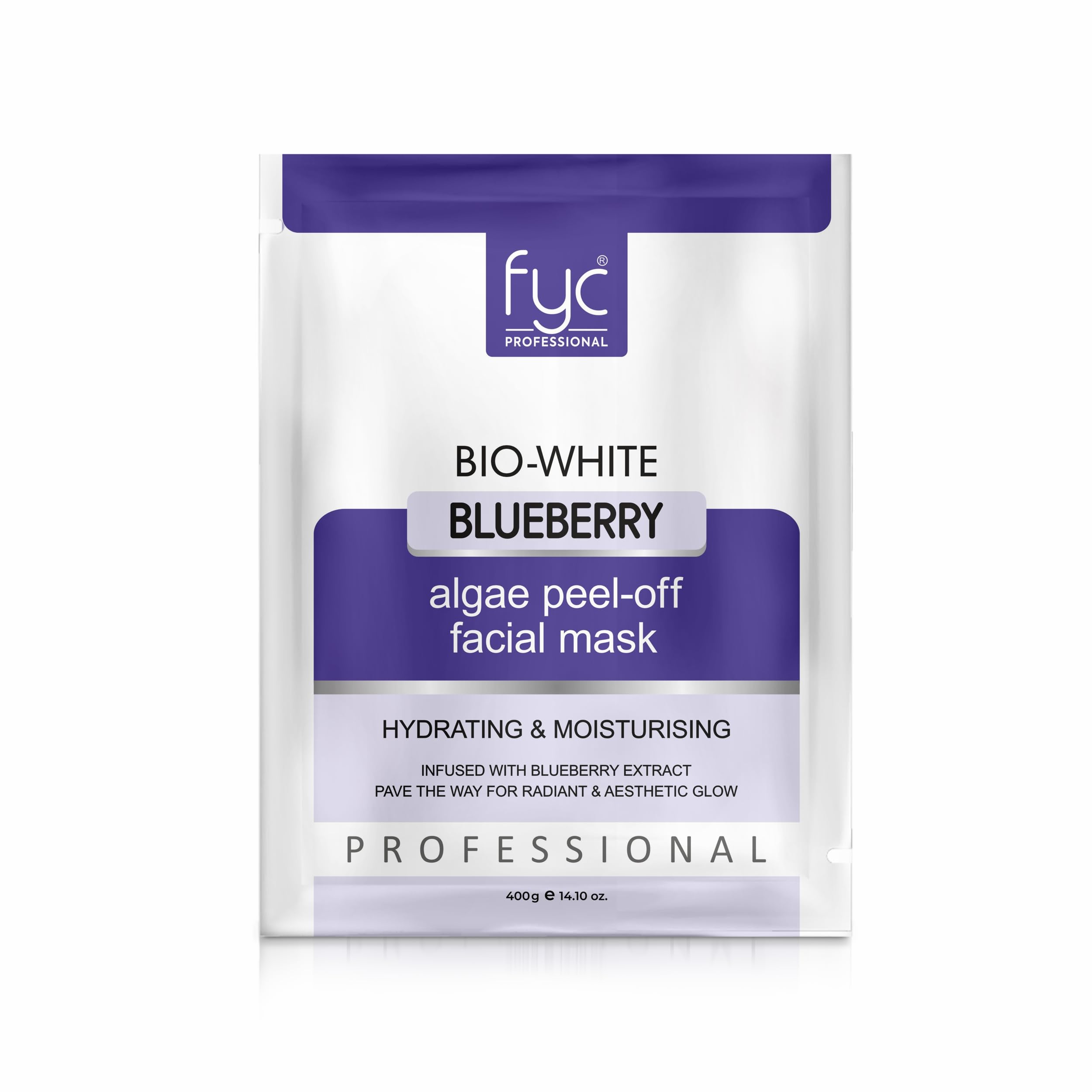 Fyc Professional BioWhite Blueberry Algae Peel Off Face Mask 400G | Hydrating & Moisturising Facial Mask With Hyaluronic Acid |