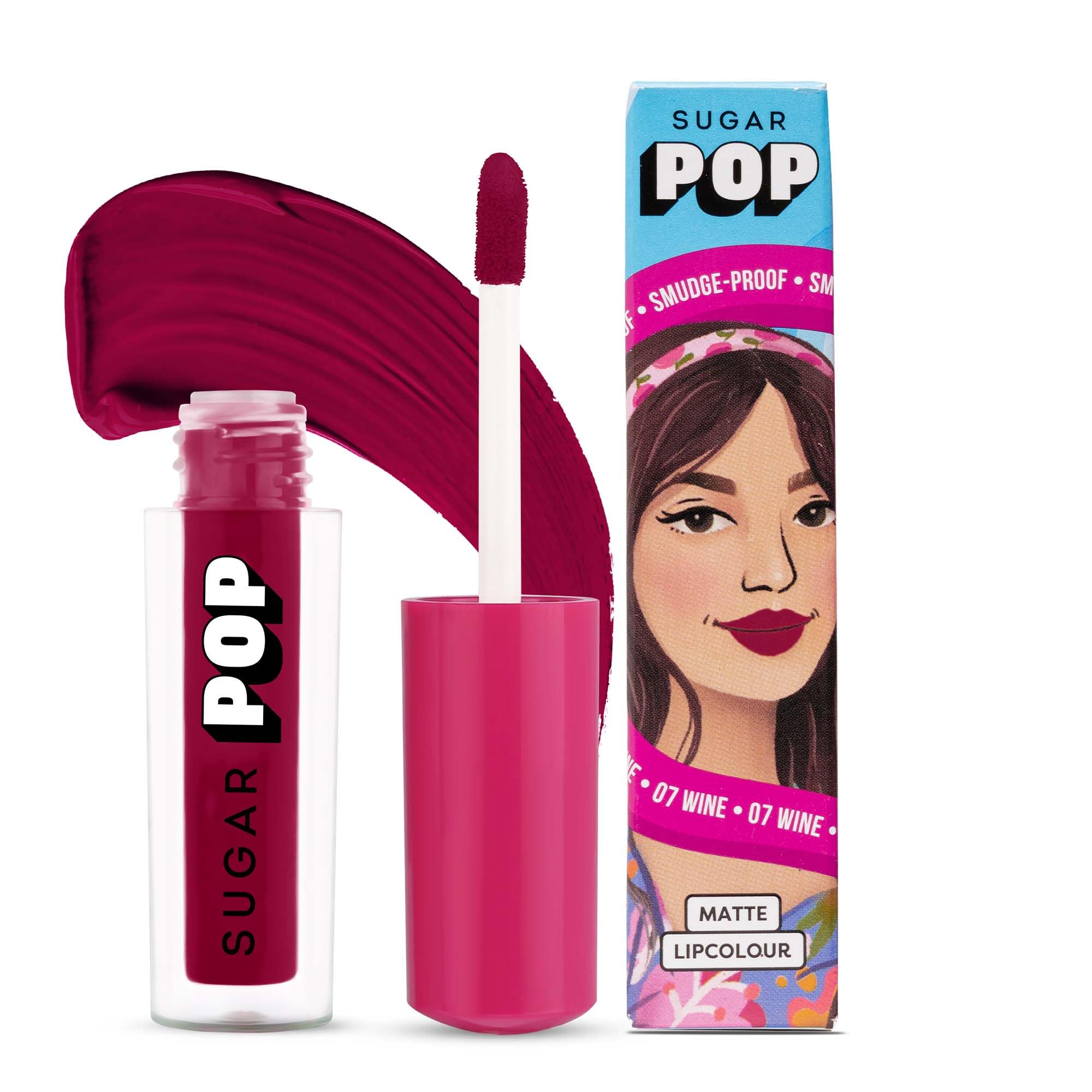 Sugar Pop Matte Lipcolour | Vitamin E | SuperPigmented | SmudgeProof | 1.6 Ml  08 Crimson