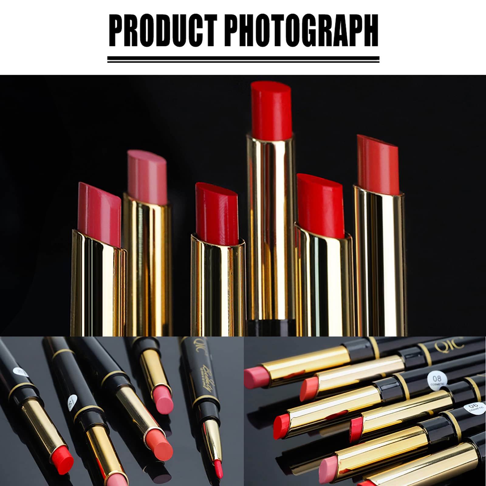Lip Liner And Lipstick Makeup Set, 6Pcs 2 In 1 Double Head Lipstick Set Waterproof Long Lasting Matte Lipstick Gift Set For Dail