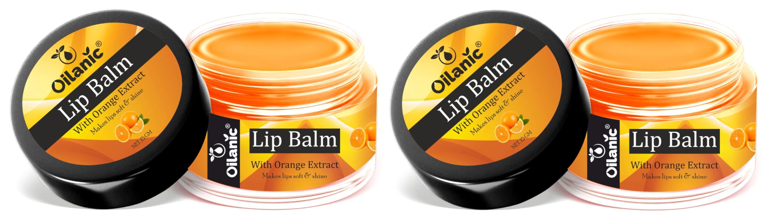 Oilanic Natural Unisex Lip Balm For Soft And Natural Lips With Orange Extracts | Bubbly & Light A Fruity Bit (15G) Pack Of 2