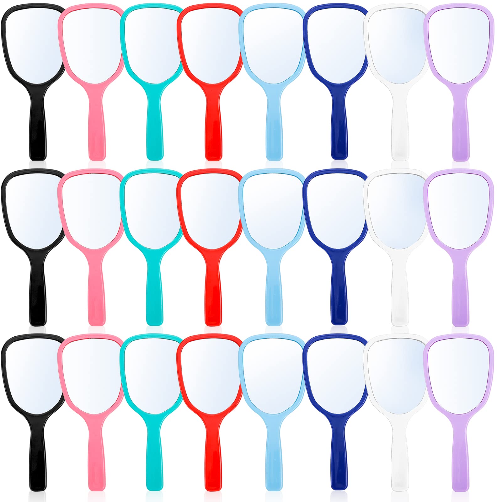 Zoofox 24 Pieces Hand Mirror, Small Handheld Mirror With Handle, Compact Makeup Mirror For Travel, Camping, Daily Use