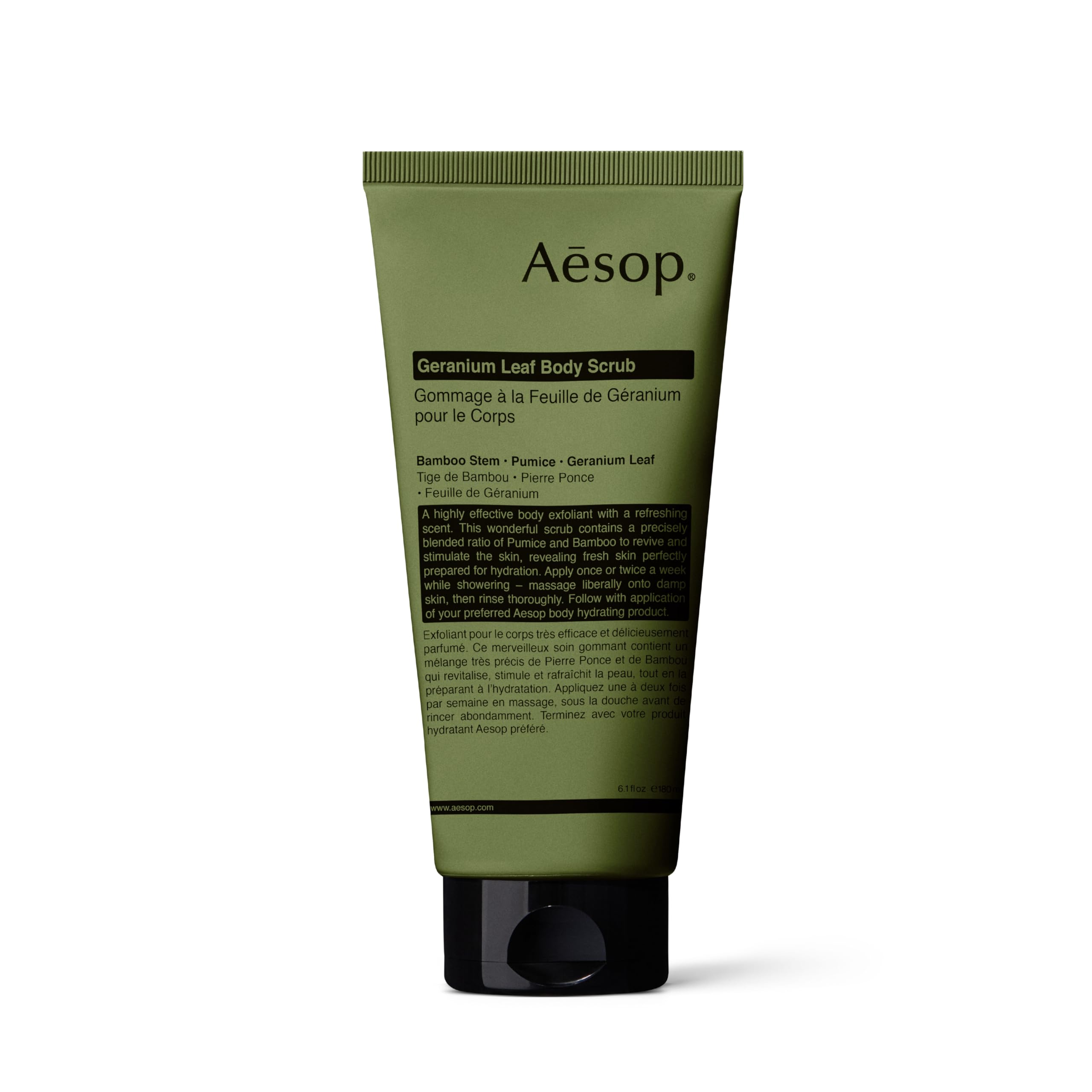 Aesop Geranium Leaf Exfoliating Body Scrub | Smooth, Soft, Hydrated Skin | 6.2 oz / 180mL