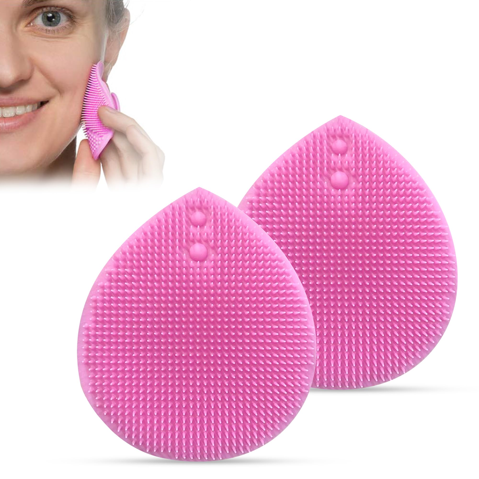 Glun Silicone Facial Cleansing Pad Facial Pores Blackhead Exfoliating Cleanser Spa Massager Brush Skin Cleansing Tools Pack Of 2