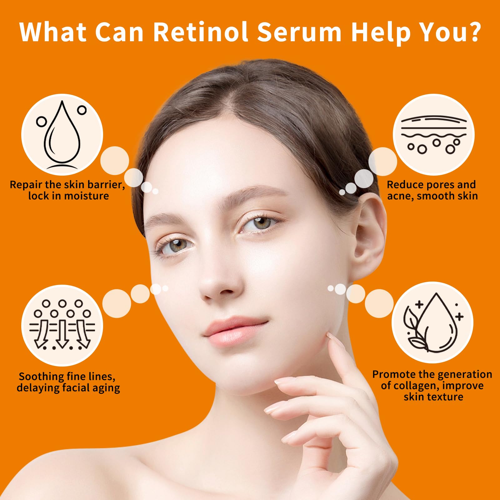 Retinol 1% in Squalane Serum For Face, 30ML Anti Aging Retinol Serum For Women, Moisturizing Retinol Face Serum For Fine Lines &