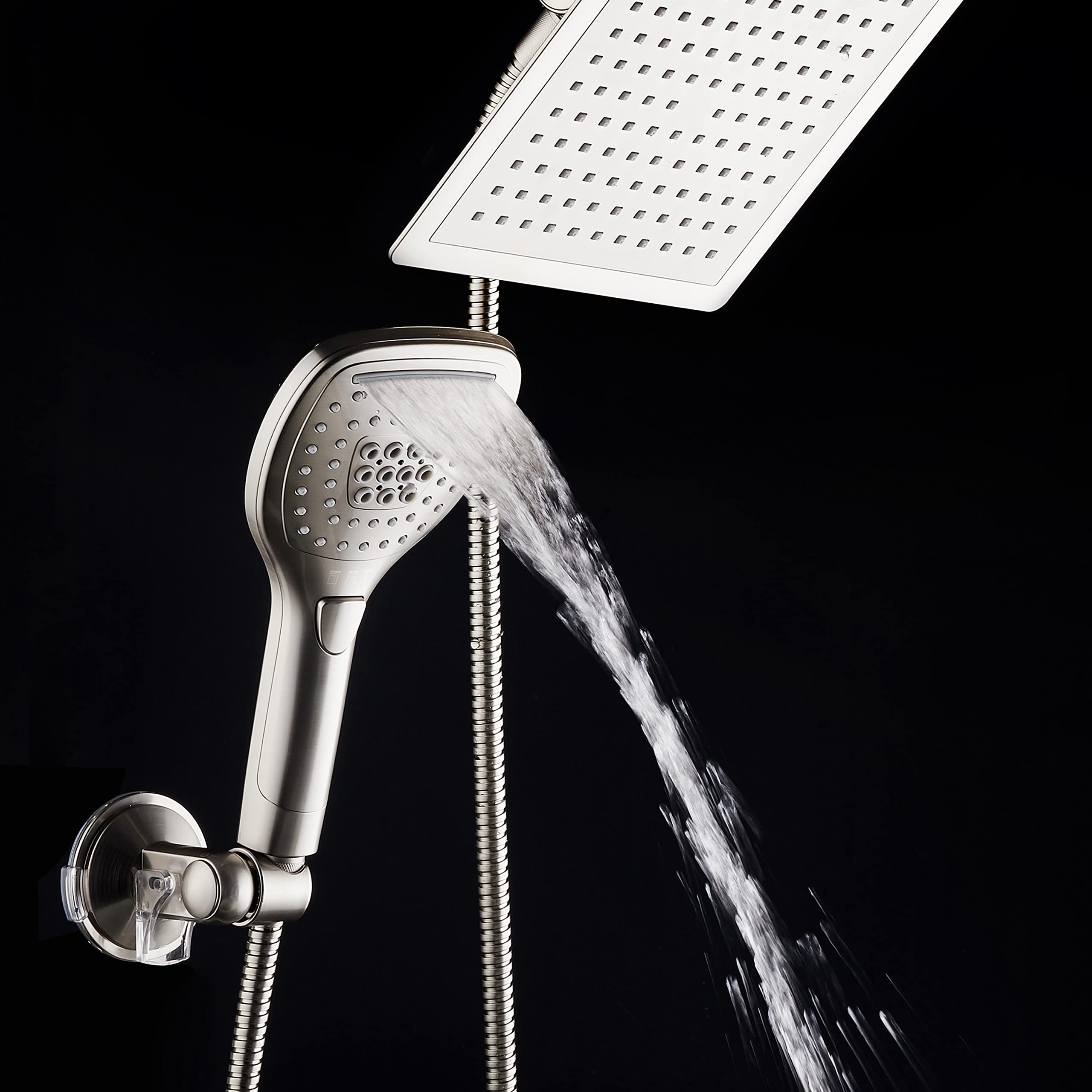 Dreamspa Ultra-Luxury 9 Rainfall Shower Headhandheld Combo Convenient Push-Button Flow Control Button For Easy One-Handed Operat