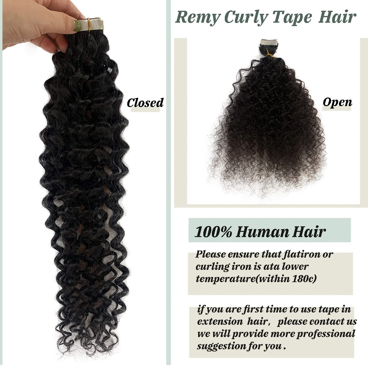 Curly Hair Extensions Tape In Natural Black Hair Extensions Tape Ins For Black Women Double Sided Tape Hair Brazilian Curly Exte