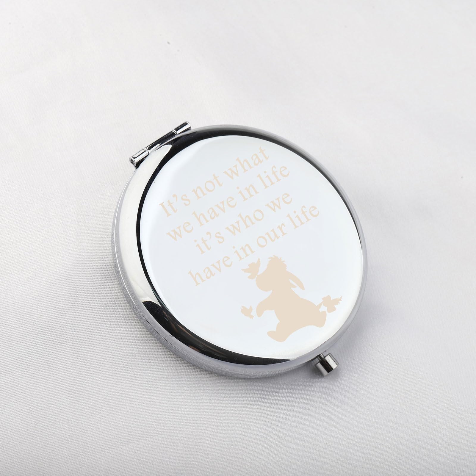 Wusuaned Donkey Makeup Mirror Its Not What We Have In Life Its Who We Have In Our Life Jewelry Donkey Lover Gift (Eeyore Lover M